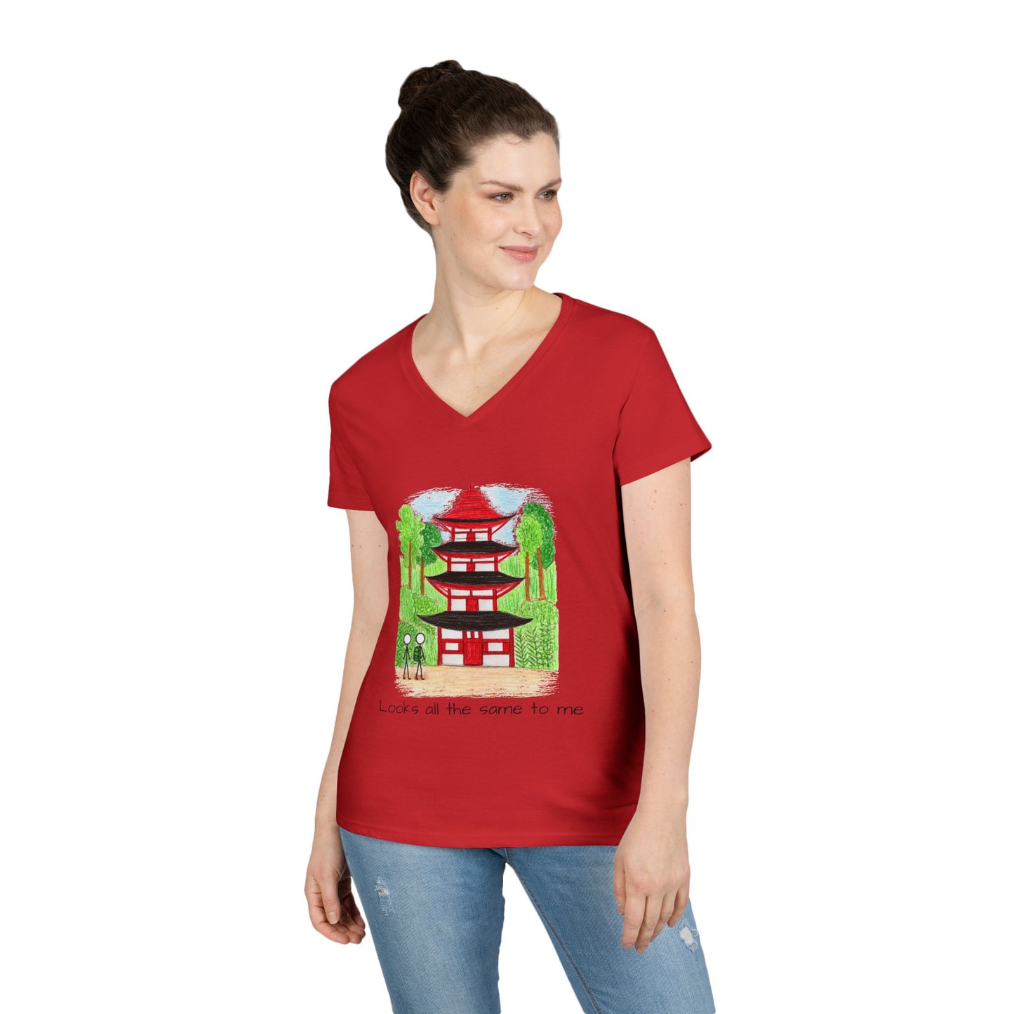 Pagoda in Japan V-Neck