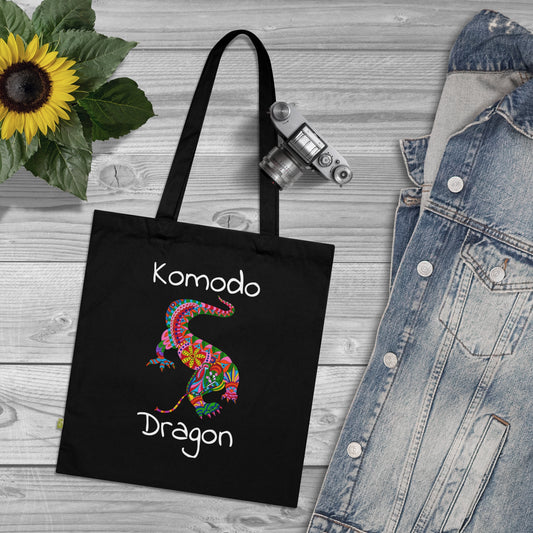 Komodo Dragon Bag – Handgezeichnet auf Bio-Baumwolle