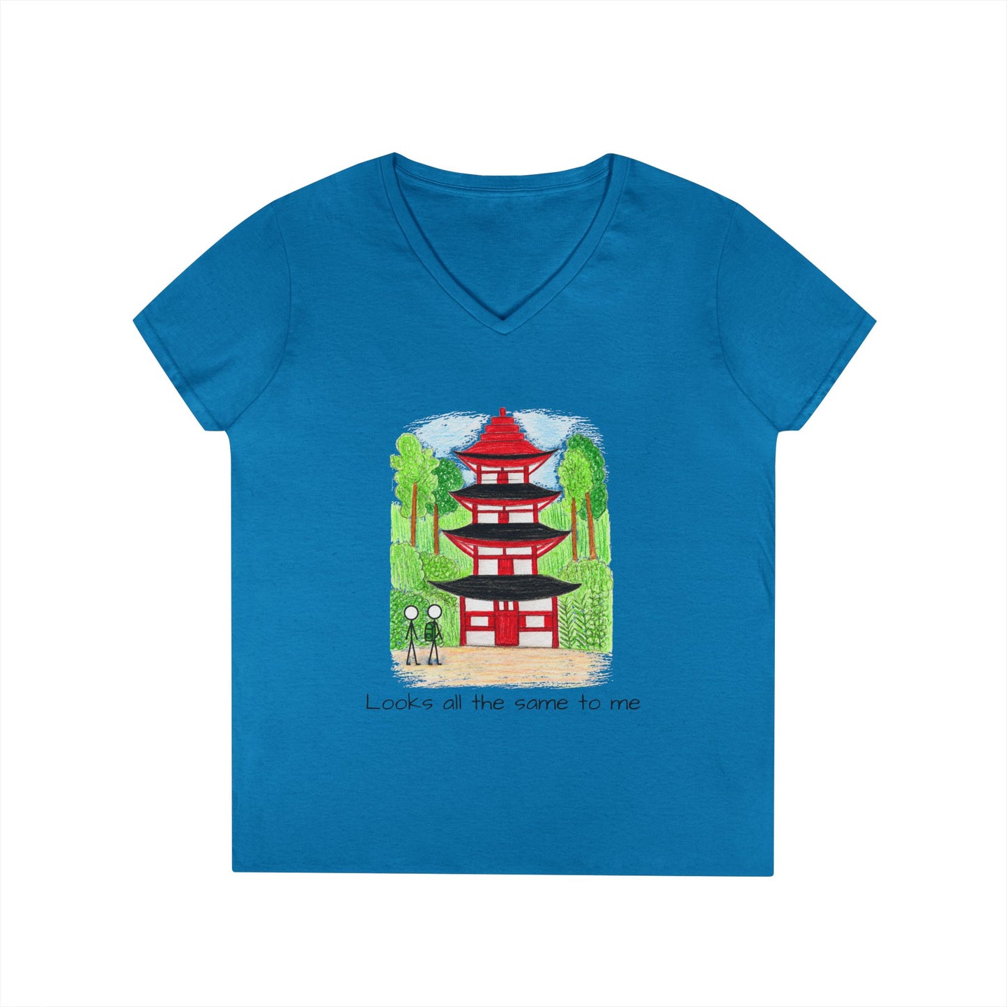Pagoda in Japan V-Neck