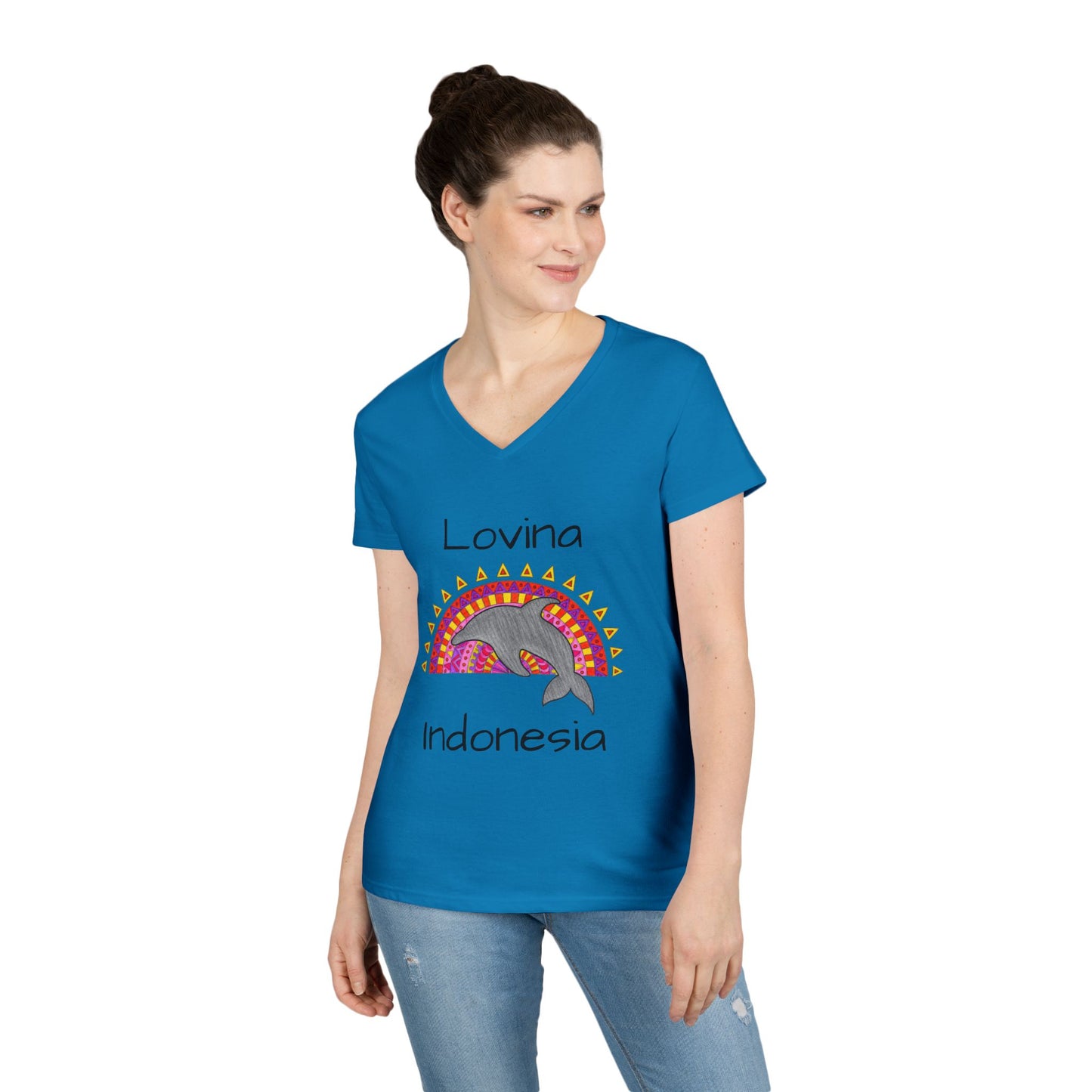 Lovina Dolphin V-Neck T-Shirt