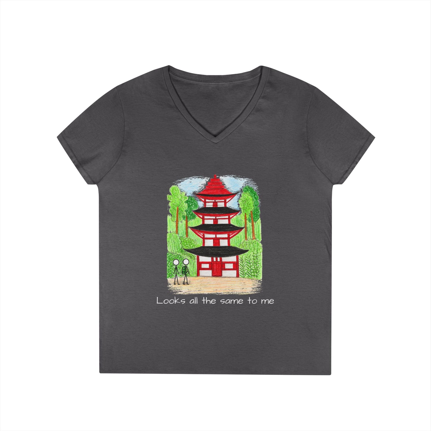 Pagoda in Japan V-Neck