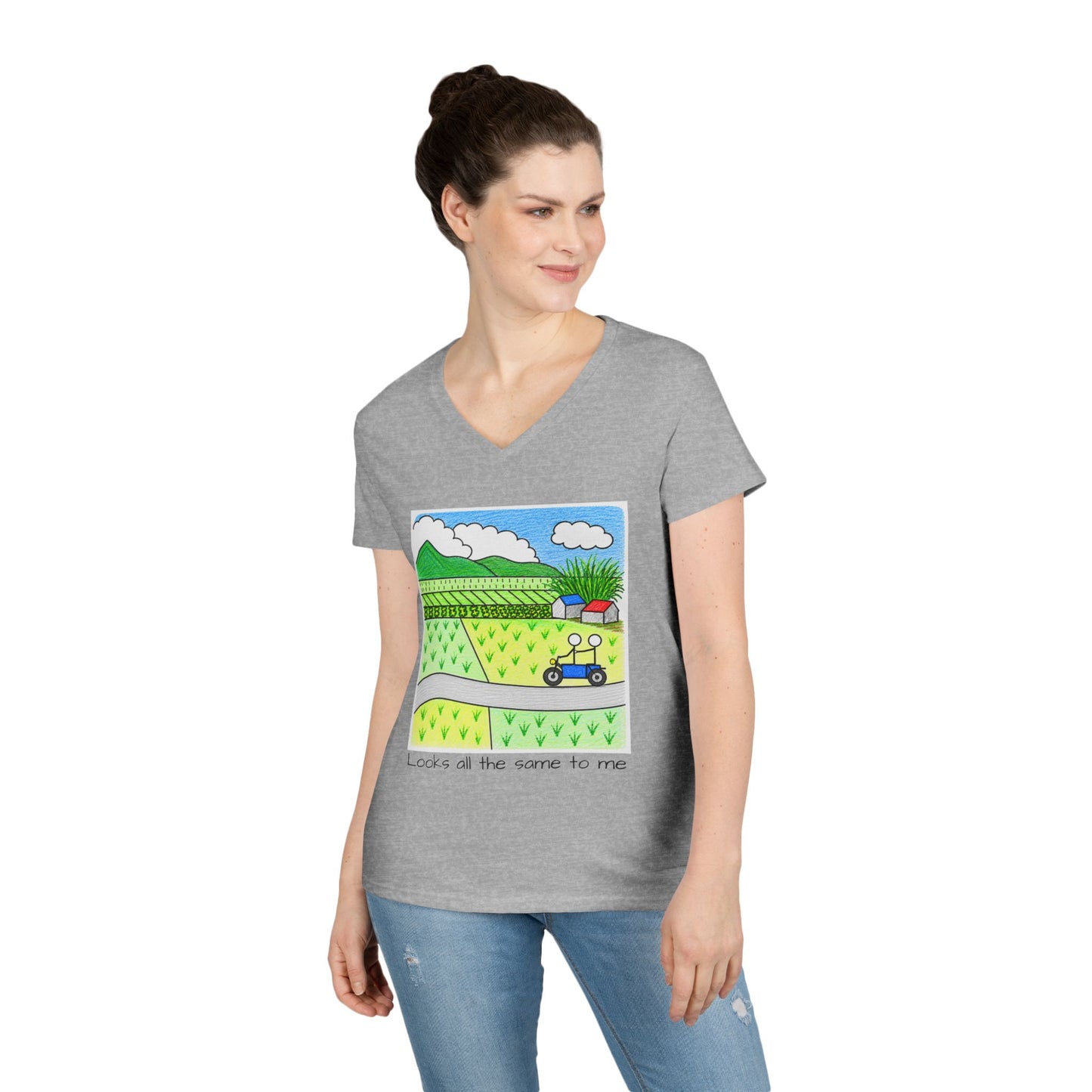 Rice Terraces in Bali V-Neck