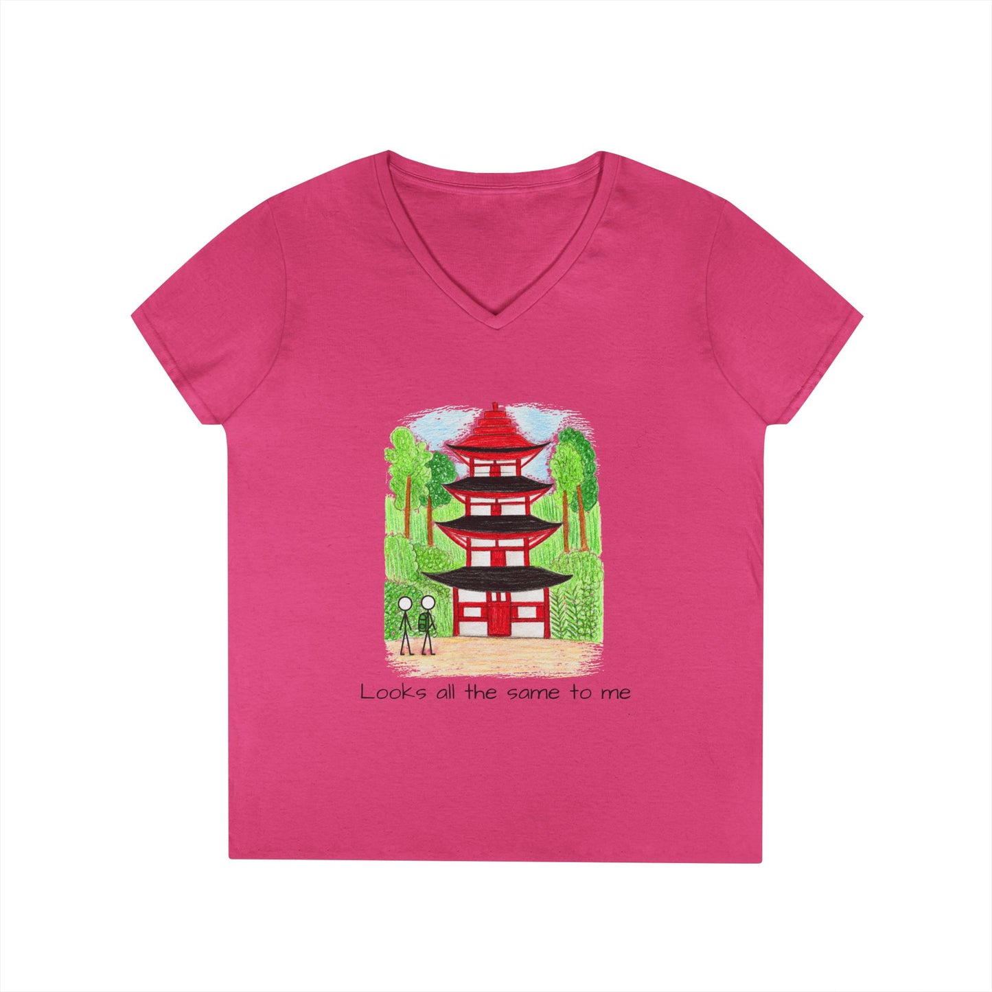 Pagoda in Japan V-Neck