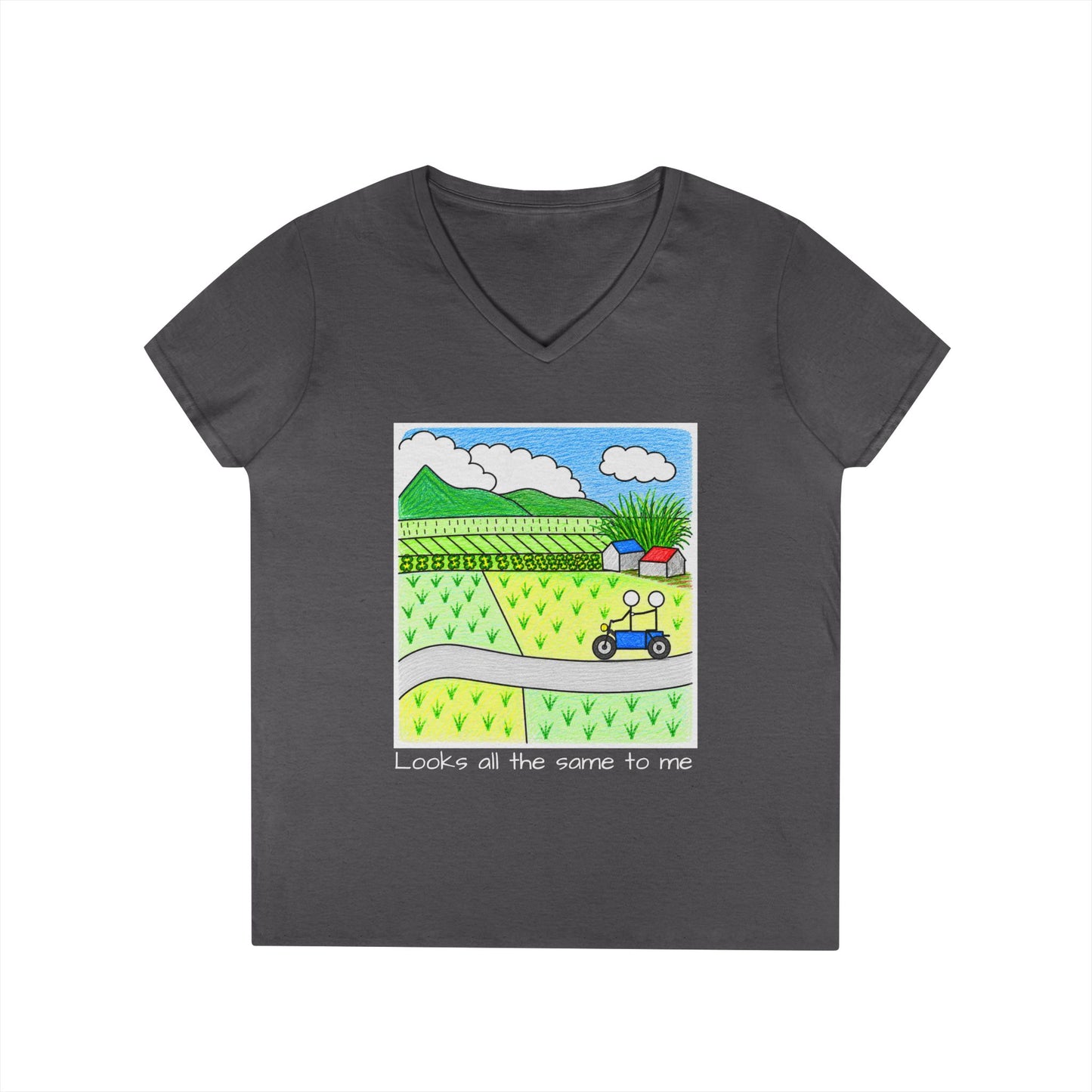 Rice Terraces in Bali V-Neck