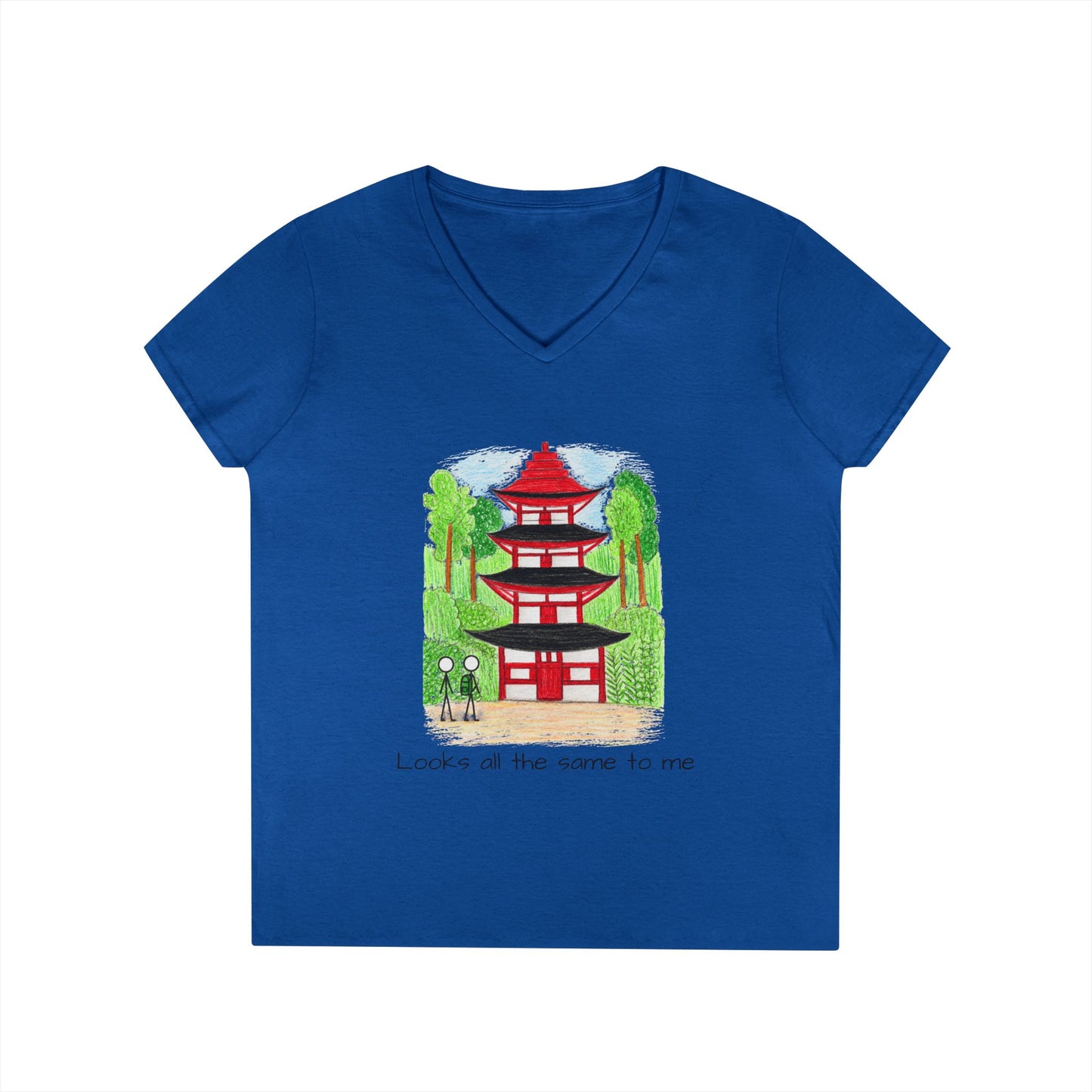 Pagoda in Japan V-Neck
