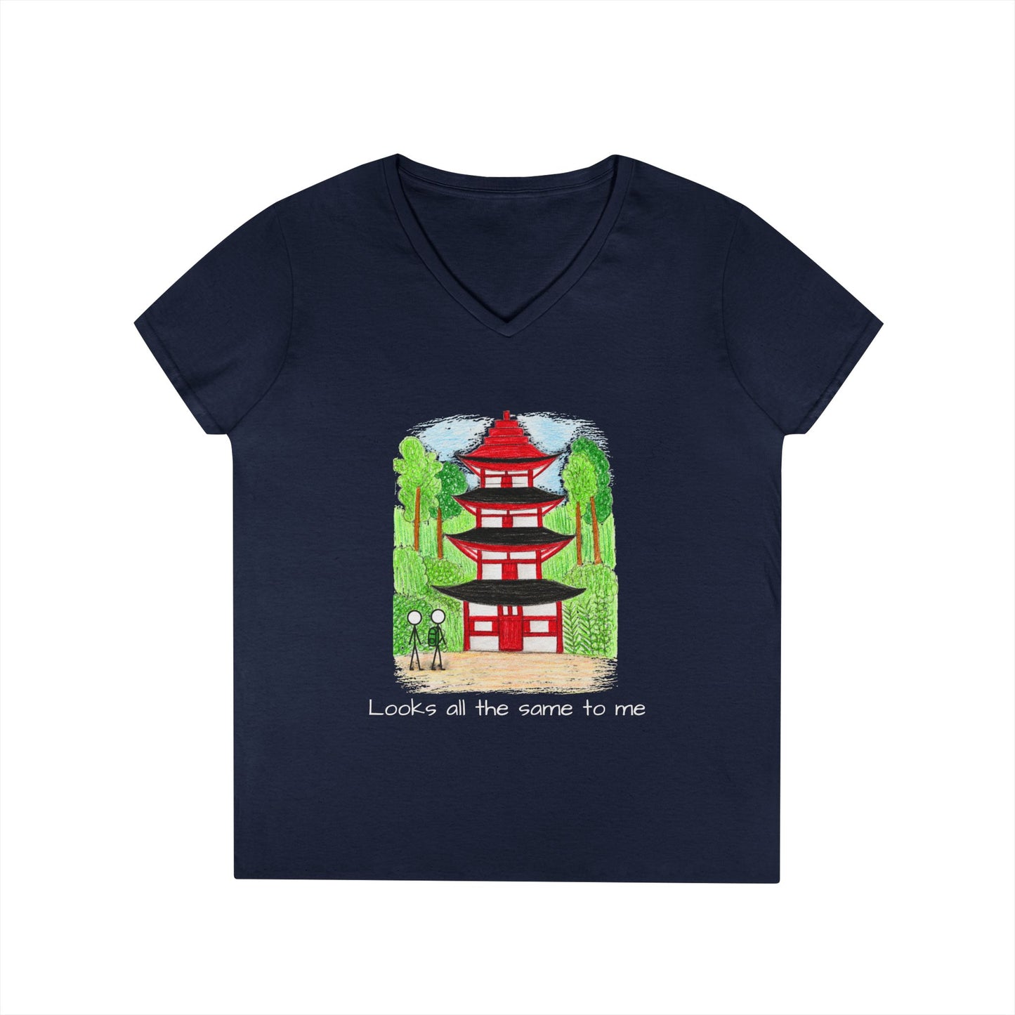 Pagoda in Japan V-Neck