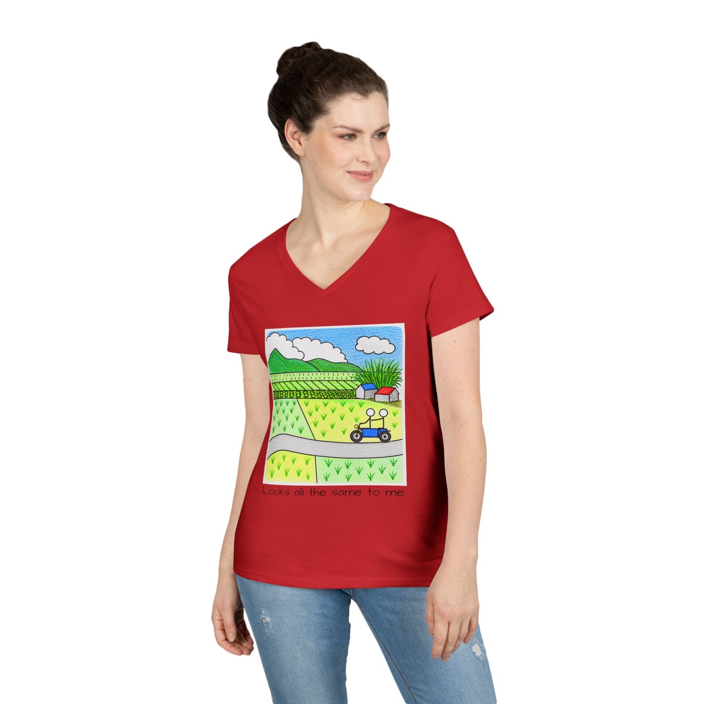 Rice Terraces in Bali V-Neck