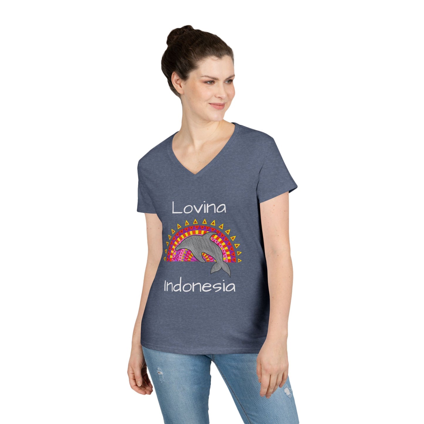 Lovina Dolphin V-Neck T-Shirt