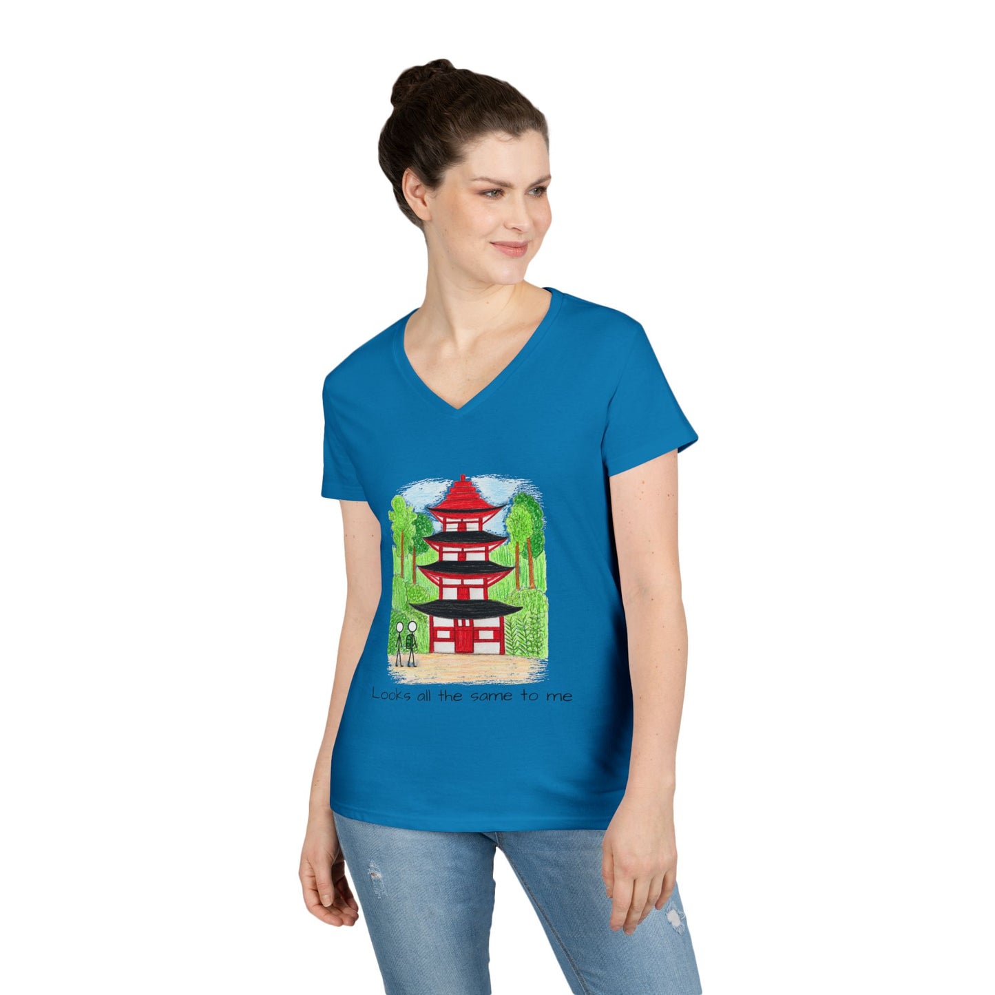Pagoda in Japan V-Neck