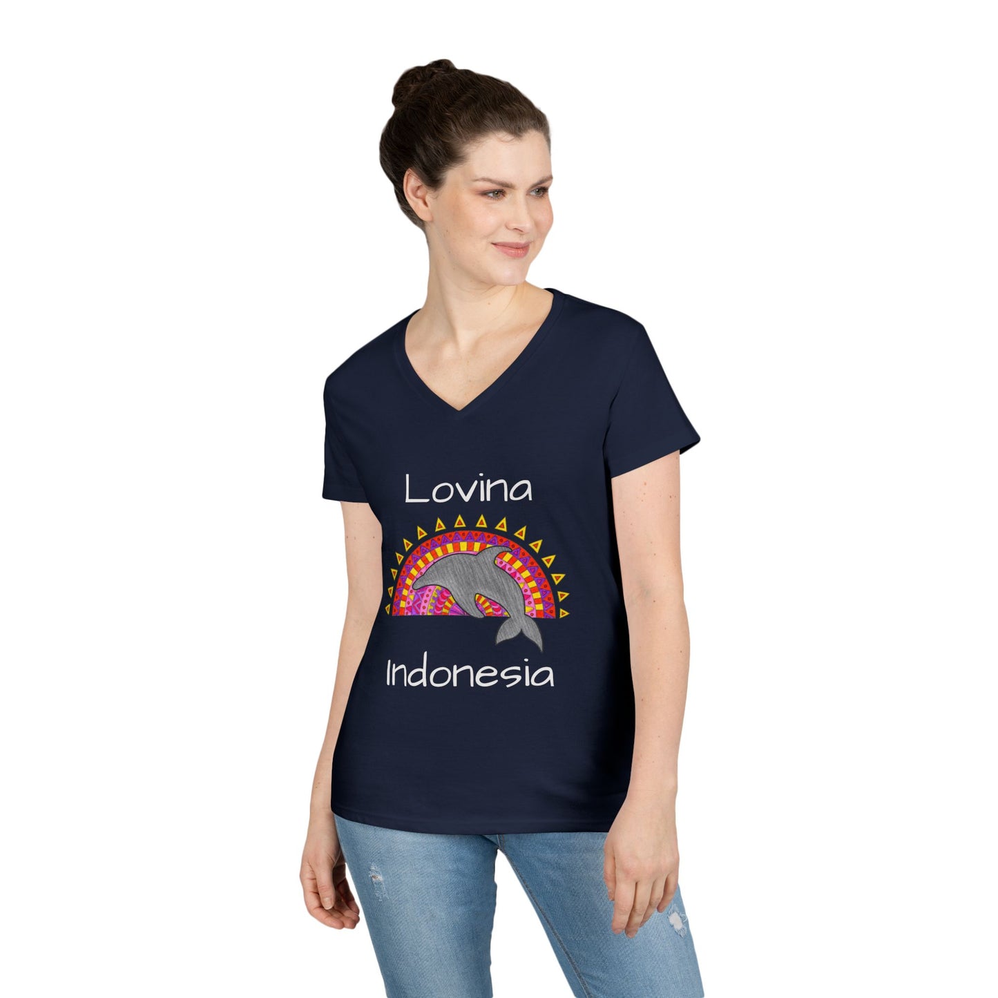 Lovina Dolphin V-Neck T-Shirt