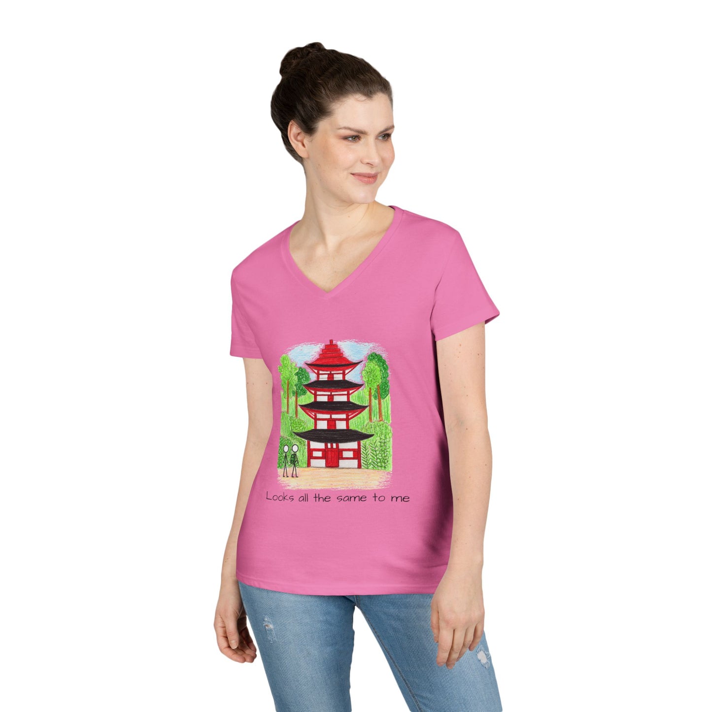 Pagoda in Japan V-Neck