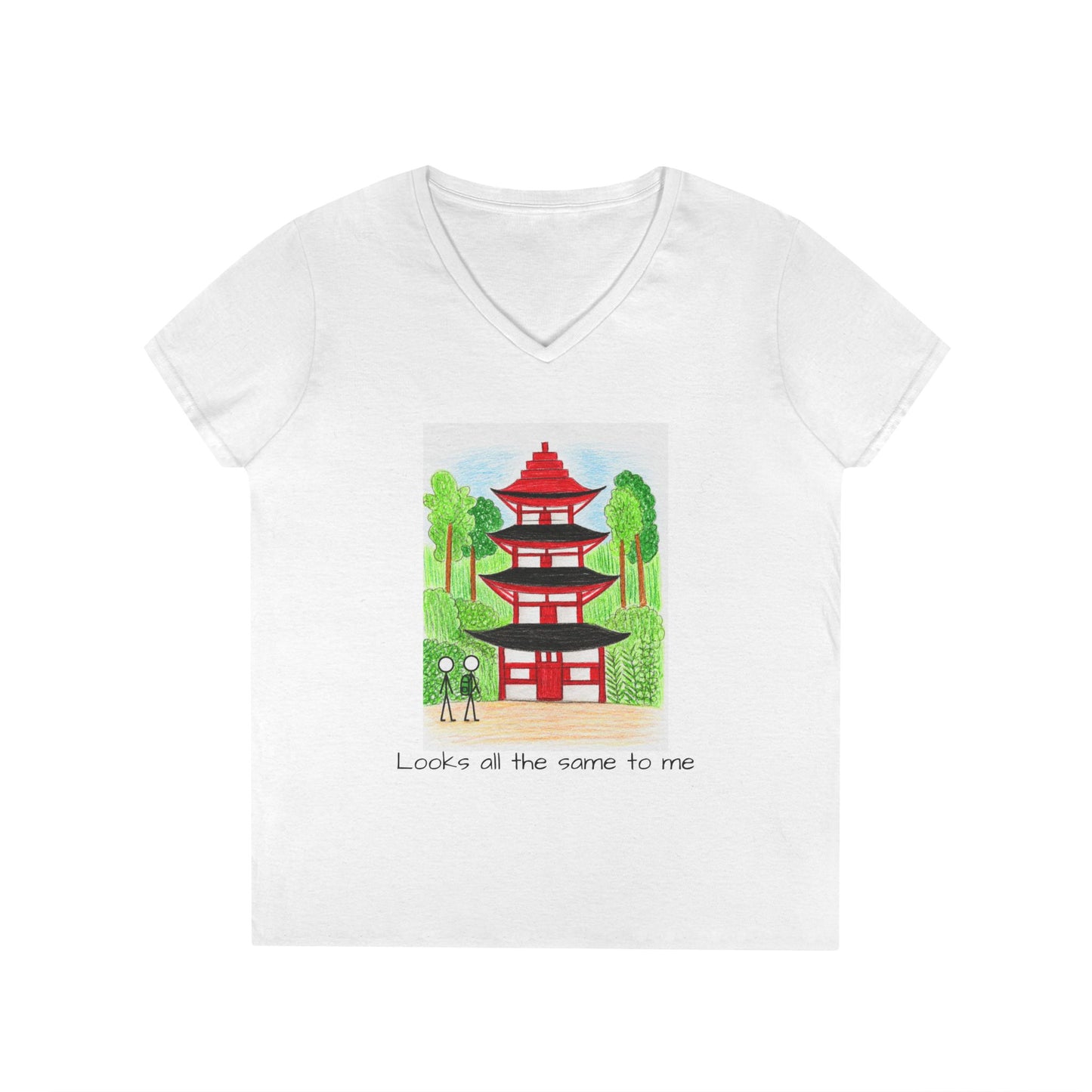 Pagoda in Japan V-Neck