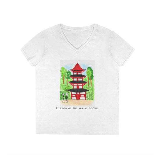 Pagoda in Japan V-Neck