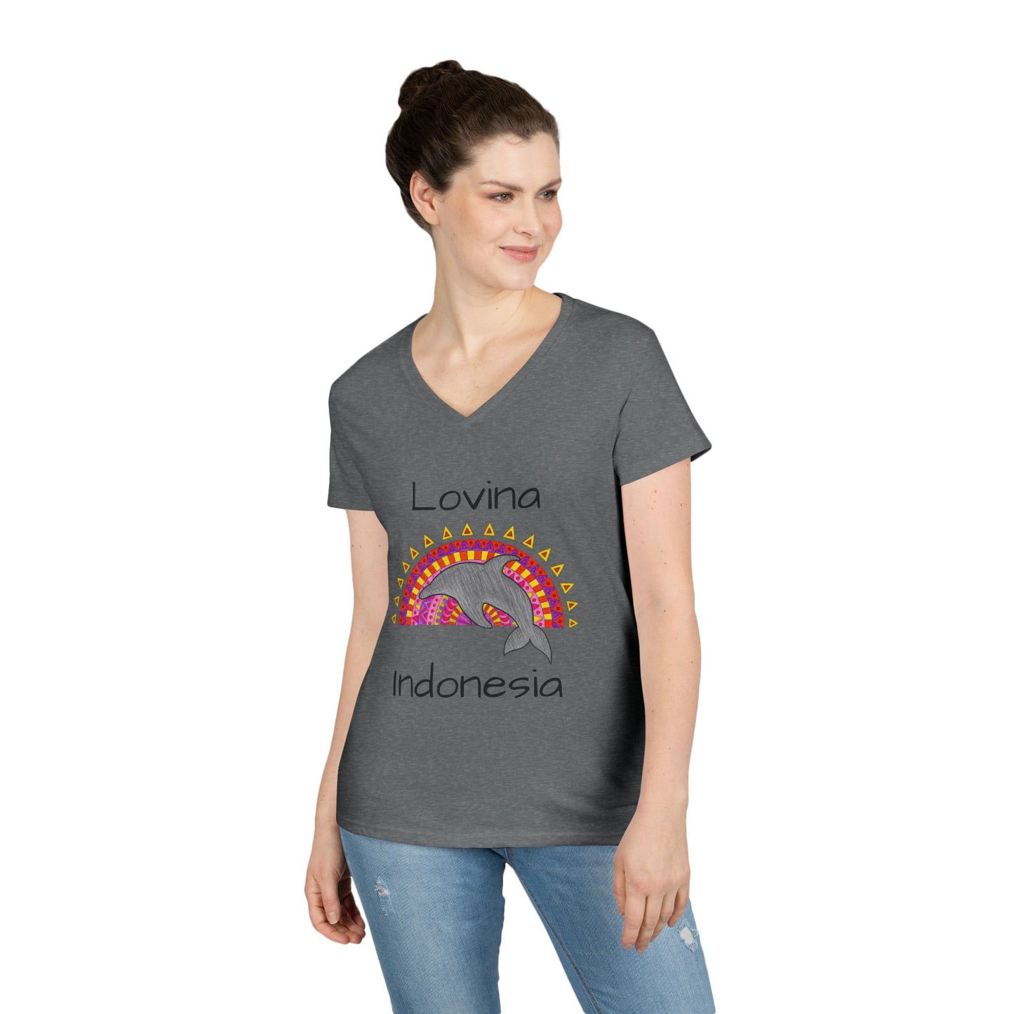 Lovina Dolphin V-Neck T-Shirt