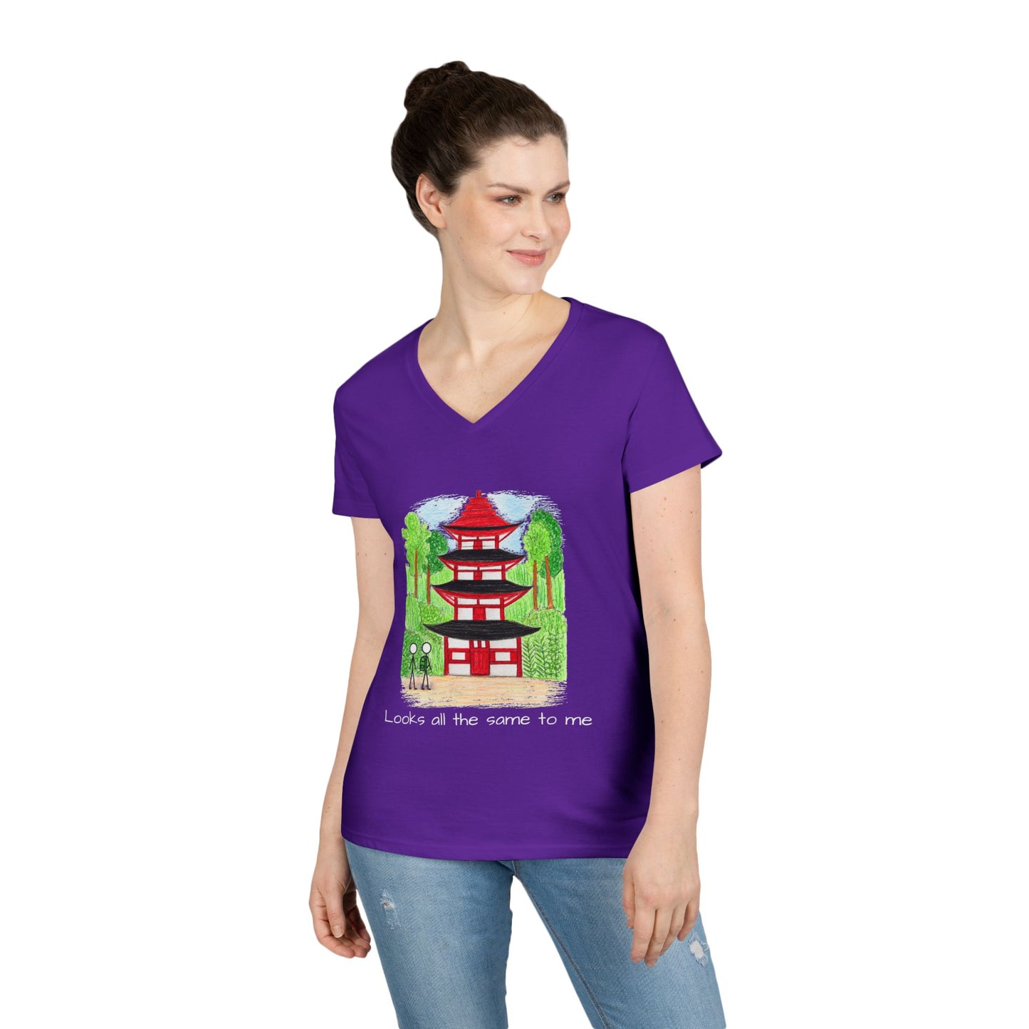 Pagoda in Japan V-Neck