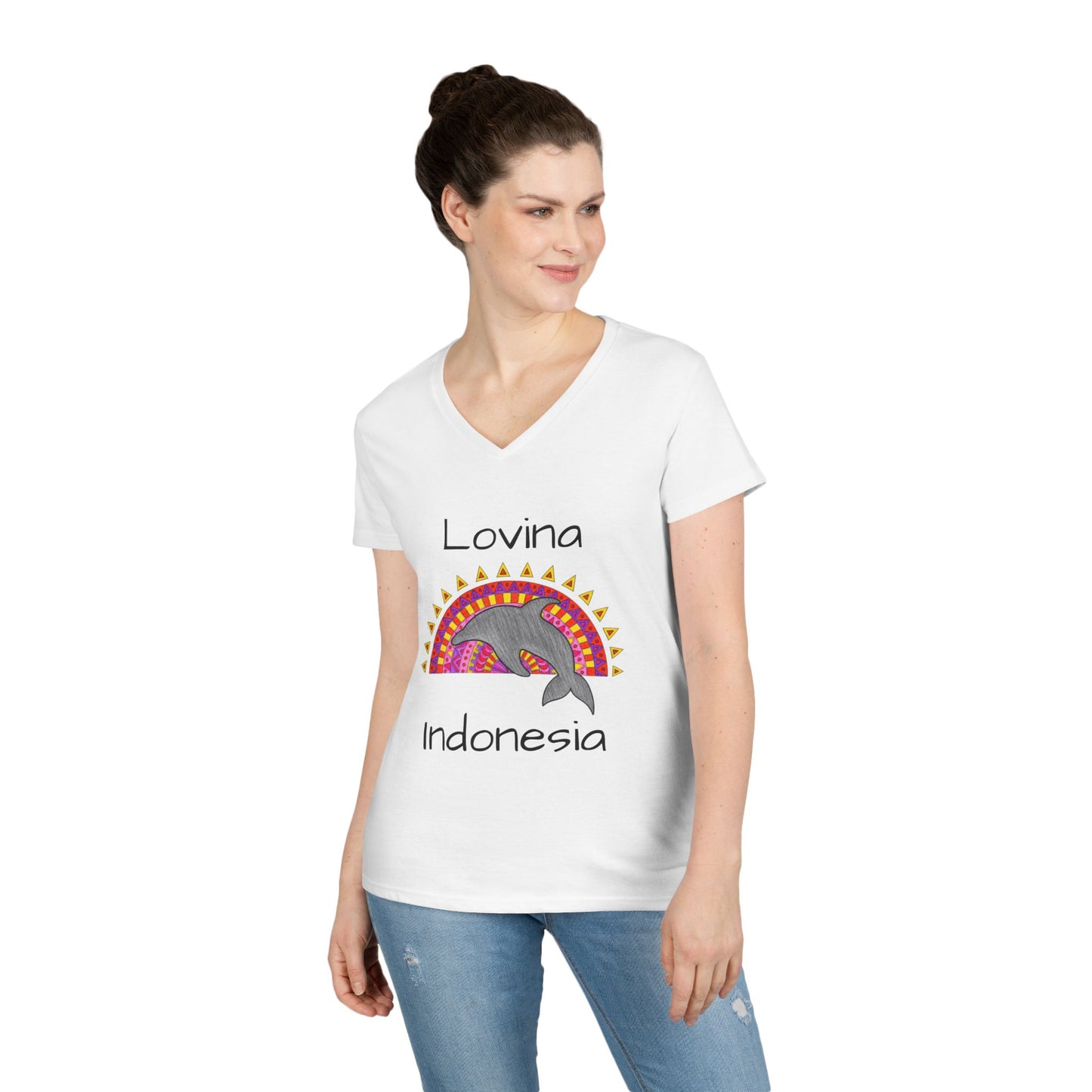 Lovina Dolphin V-Neck T-Shirt