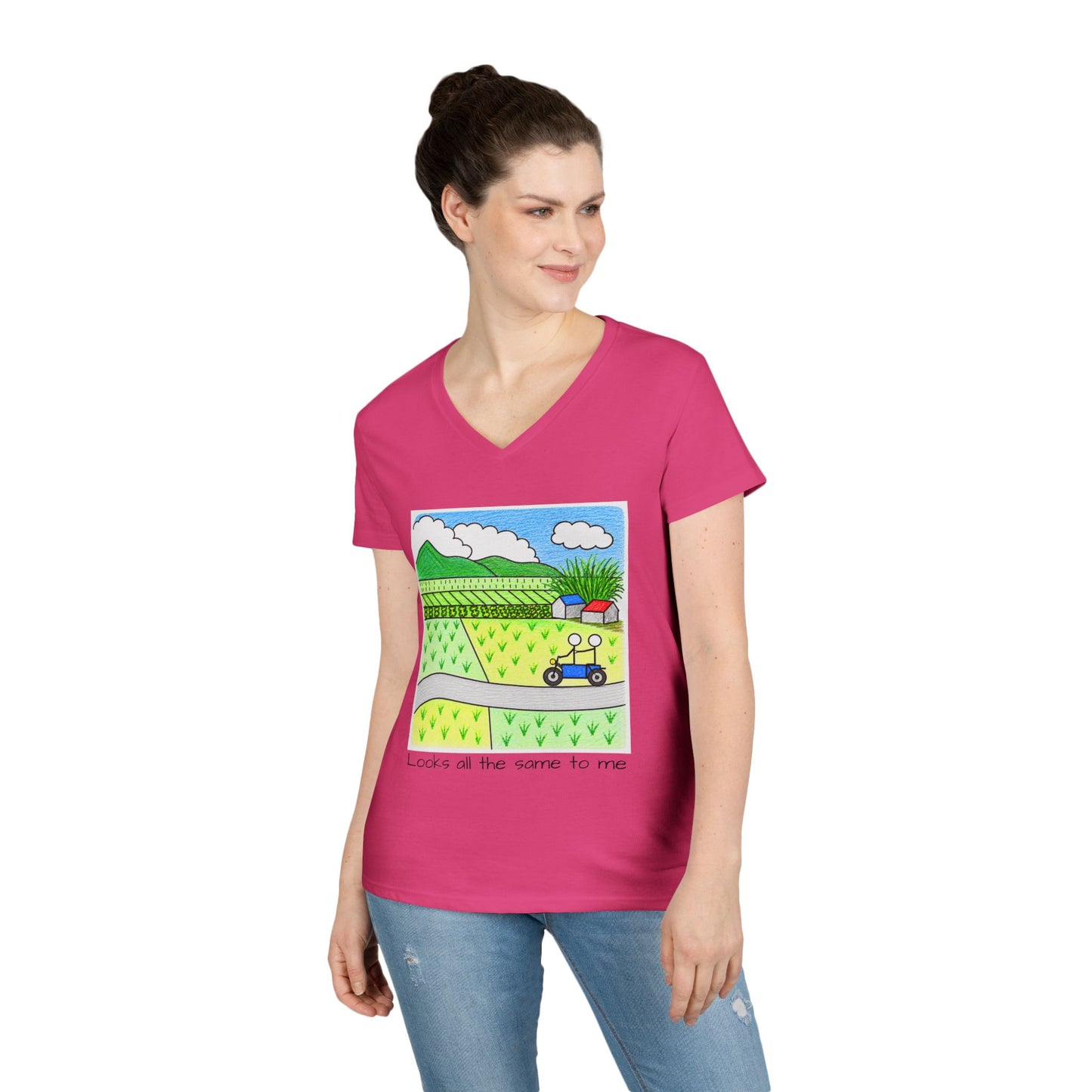 Rice Terraces in Bali V-Neck