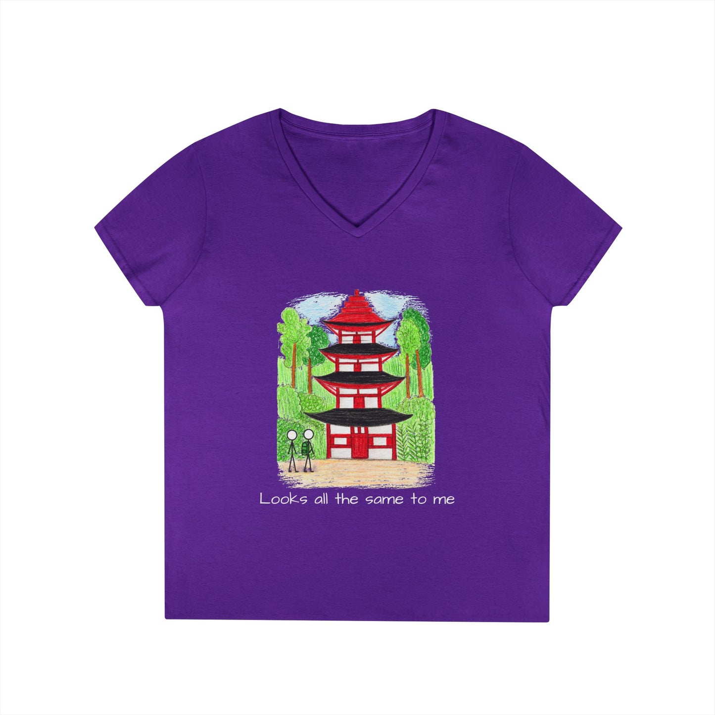 Pagoda in Japan V-Neck