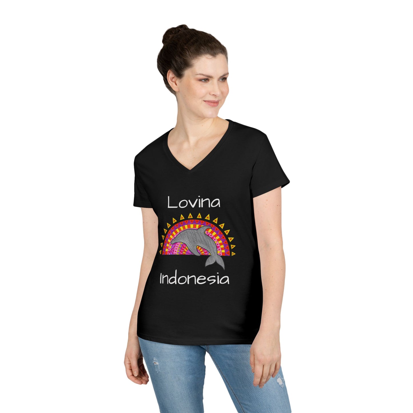 Lovina Dolphin V-Neck T-Shirt