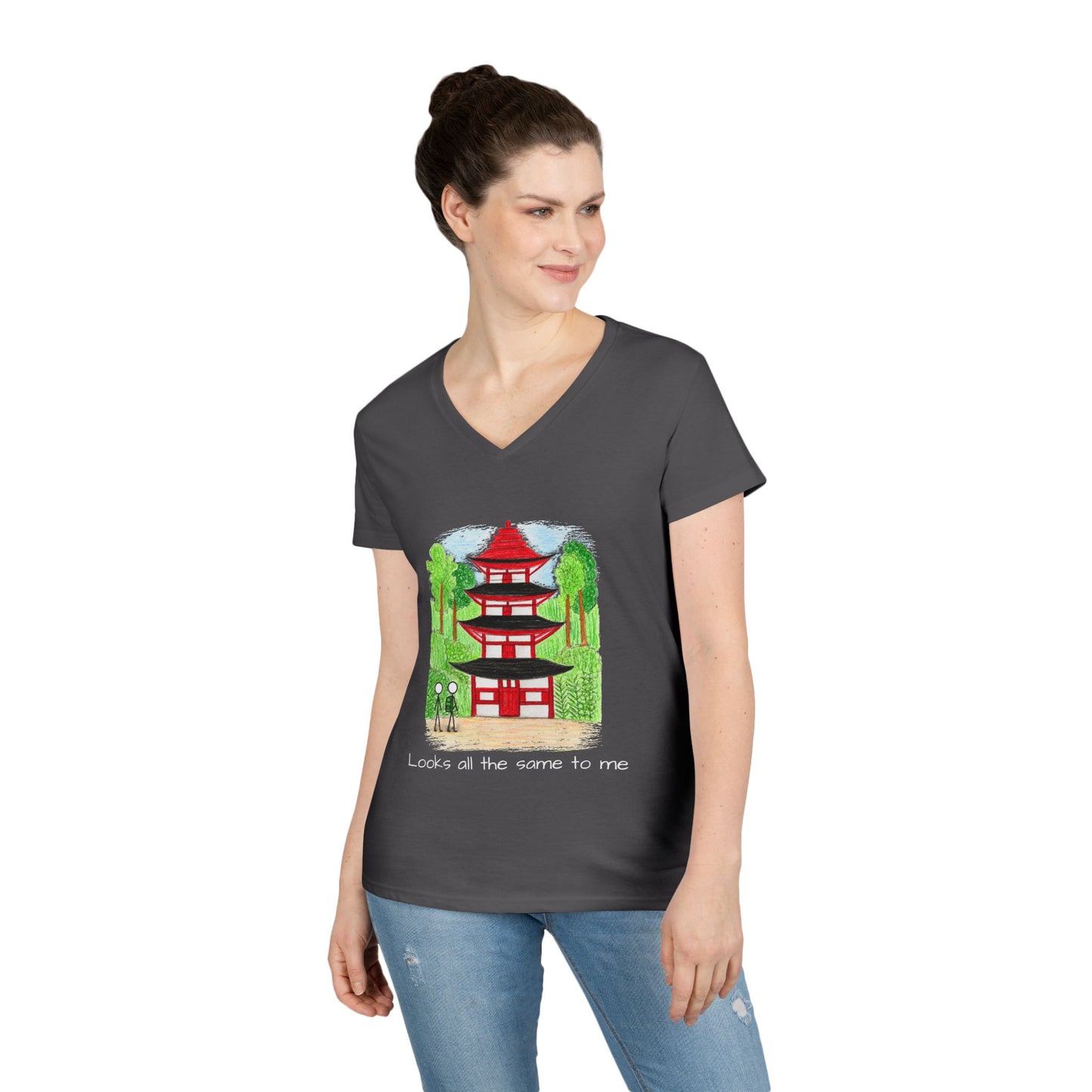 Pagoda in Japan V-Neck