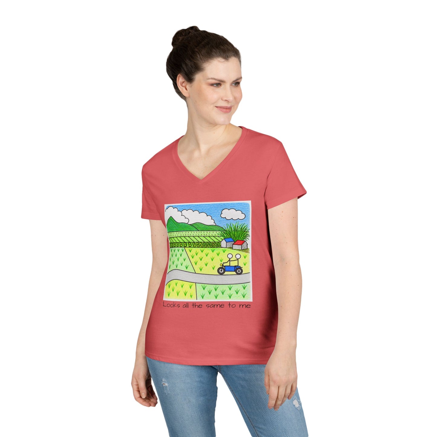 Rice Terraces in Bali V-Neck