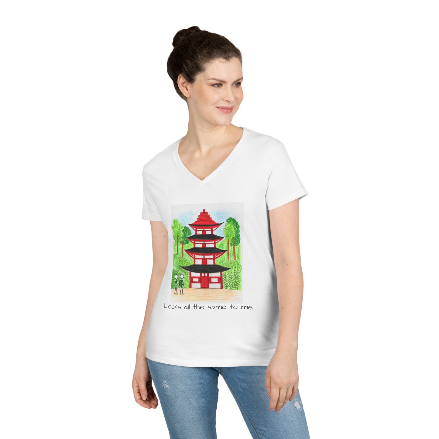 Pagoda in Japan V-Neck