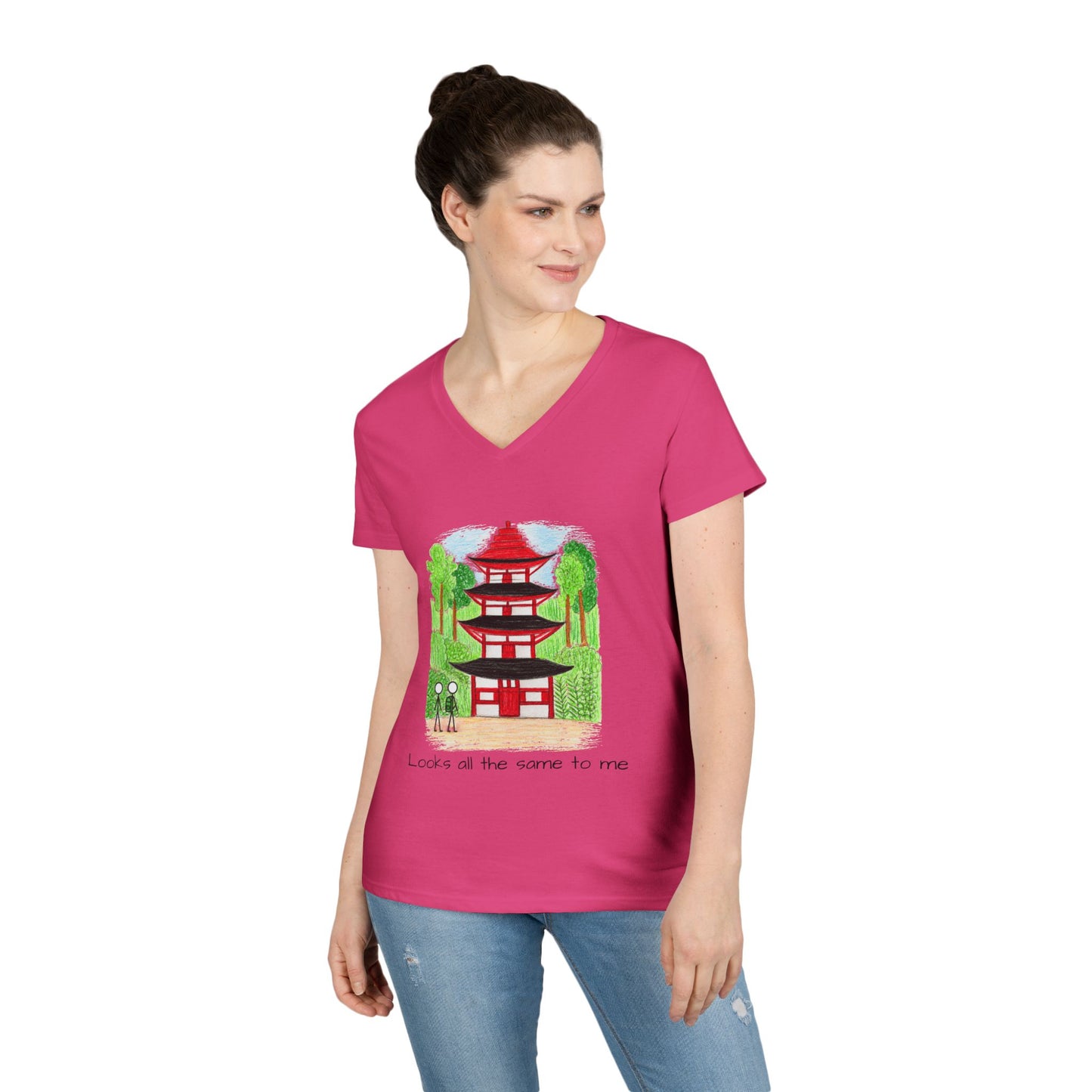 Pagoda in Japan V-Neck
