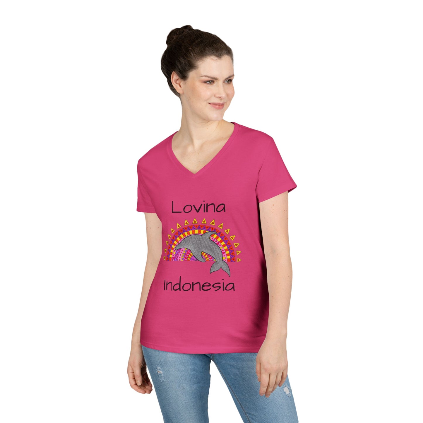 Lovina Dolphin V-Neck T-Shirt