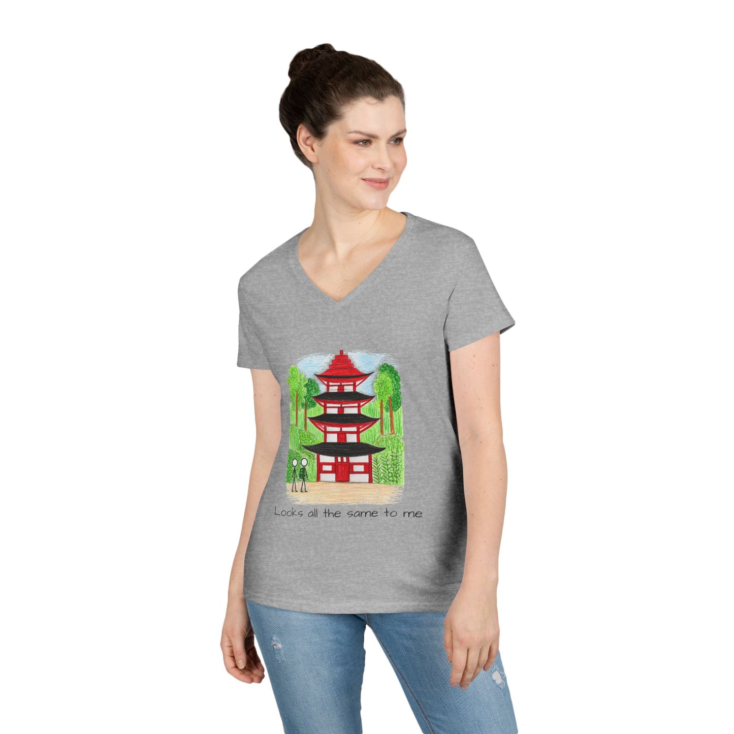 Pagoda in Japan V-Neck