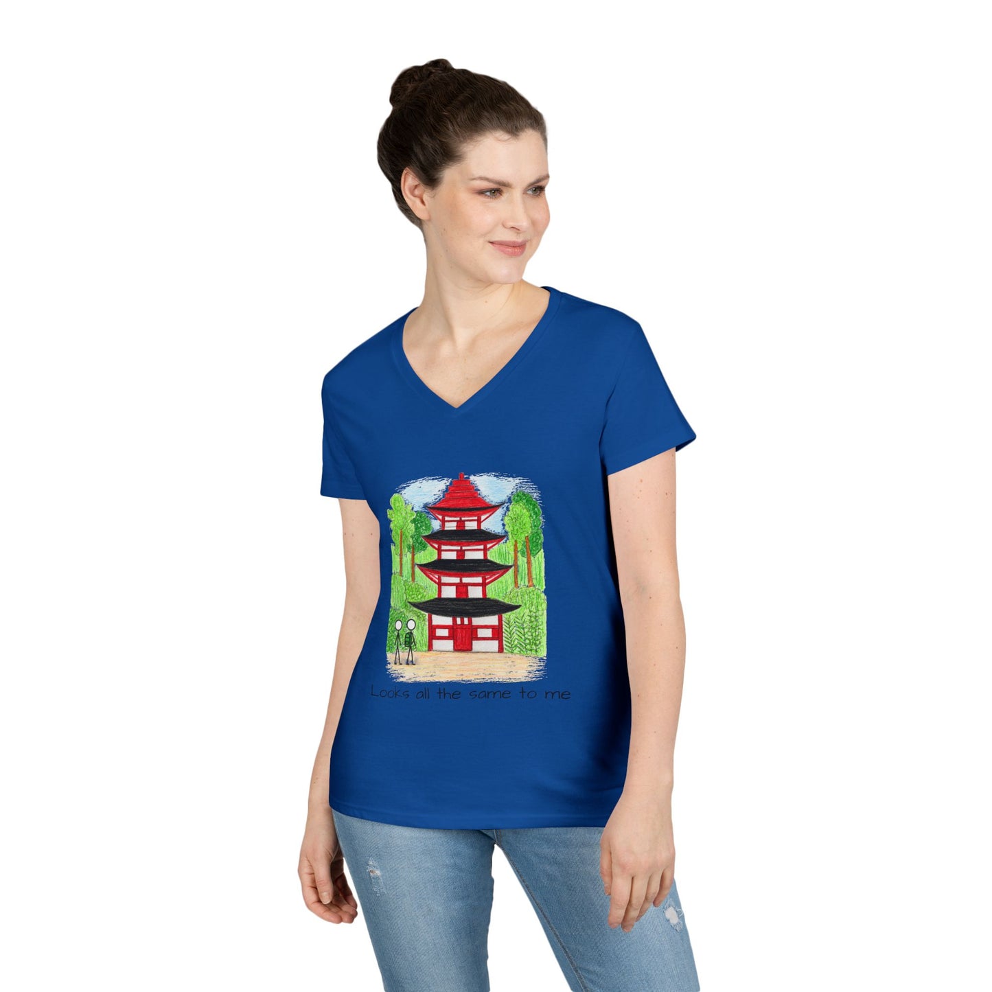 Pagoda in Japan V-Neck