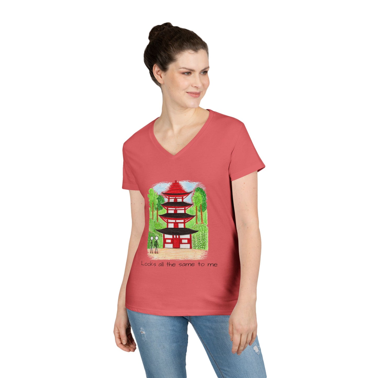 Pagoda in Japan V-Neck