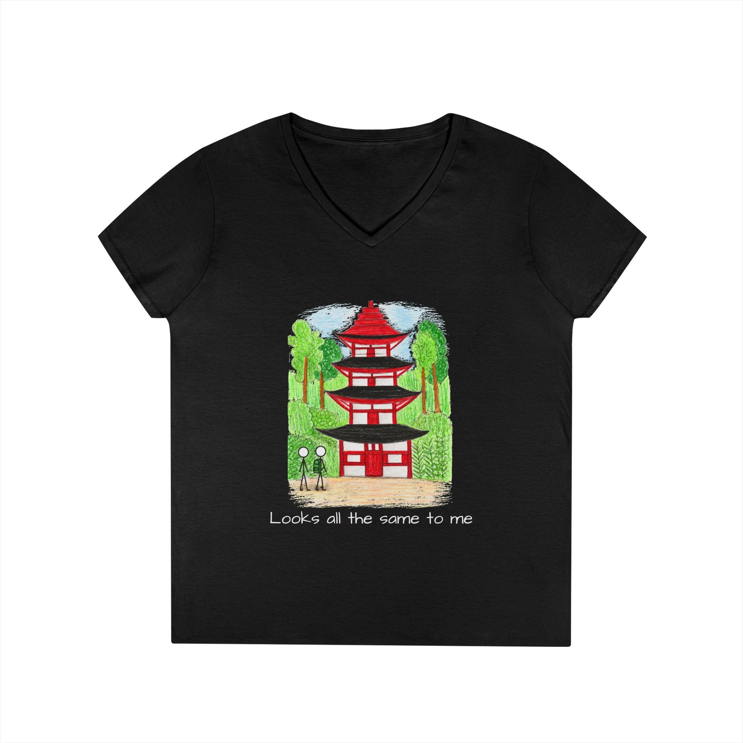 Pagoda in Japan V-Neck