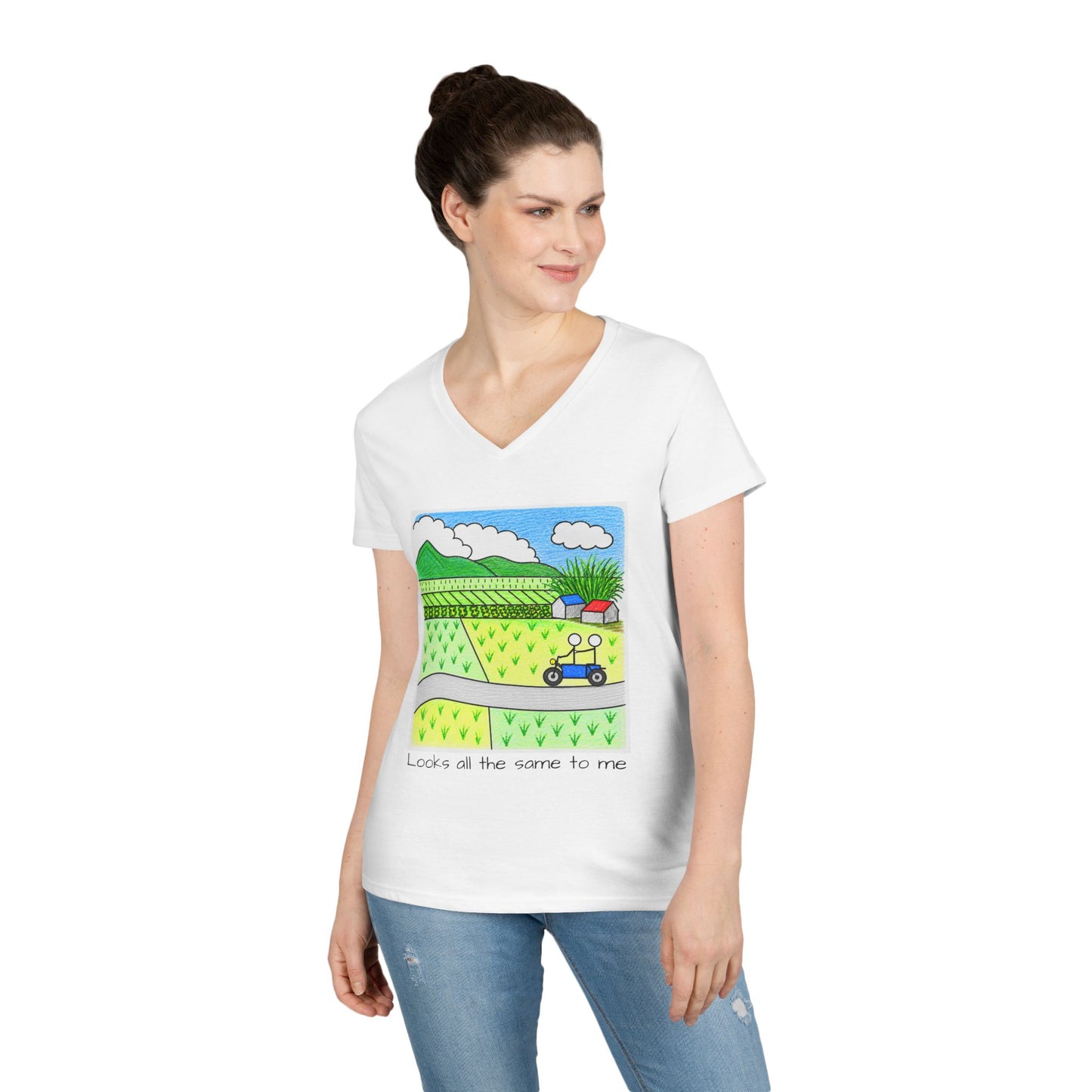 Rice Terraces in Bali V-Neck