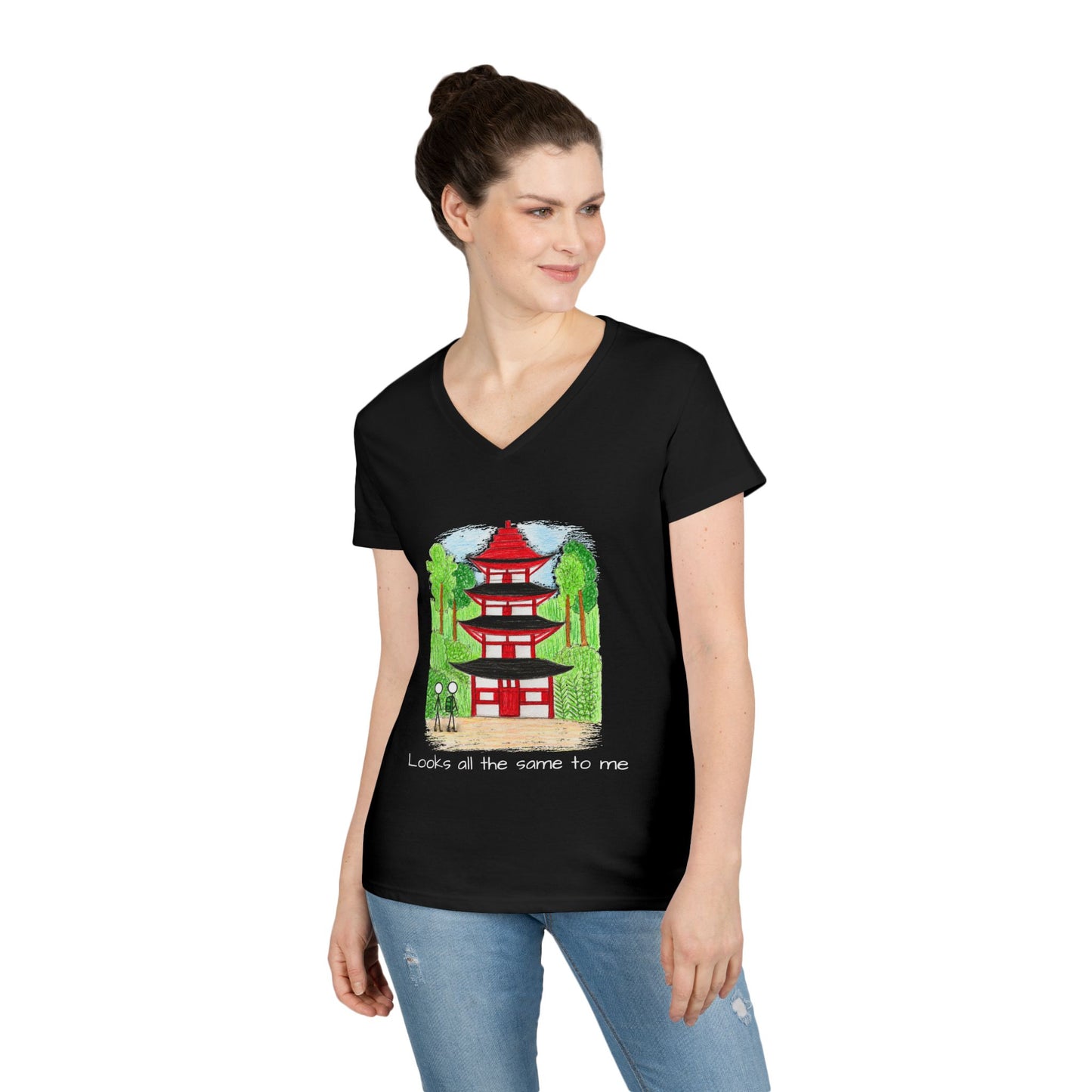 Pagoda in Japan V-Neck