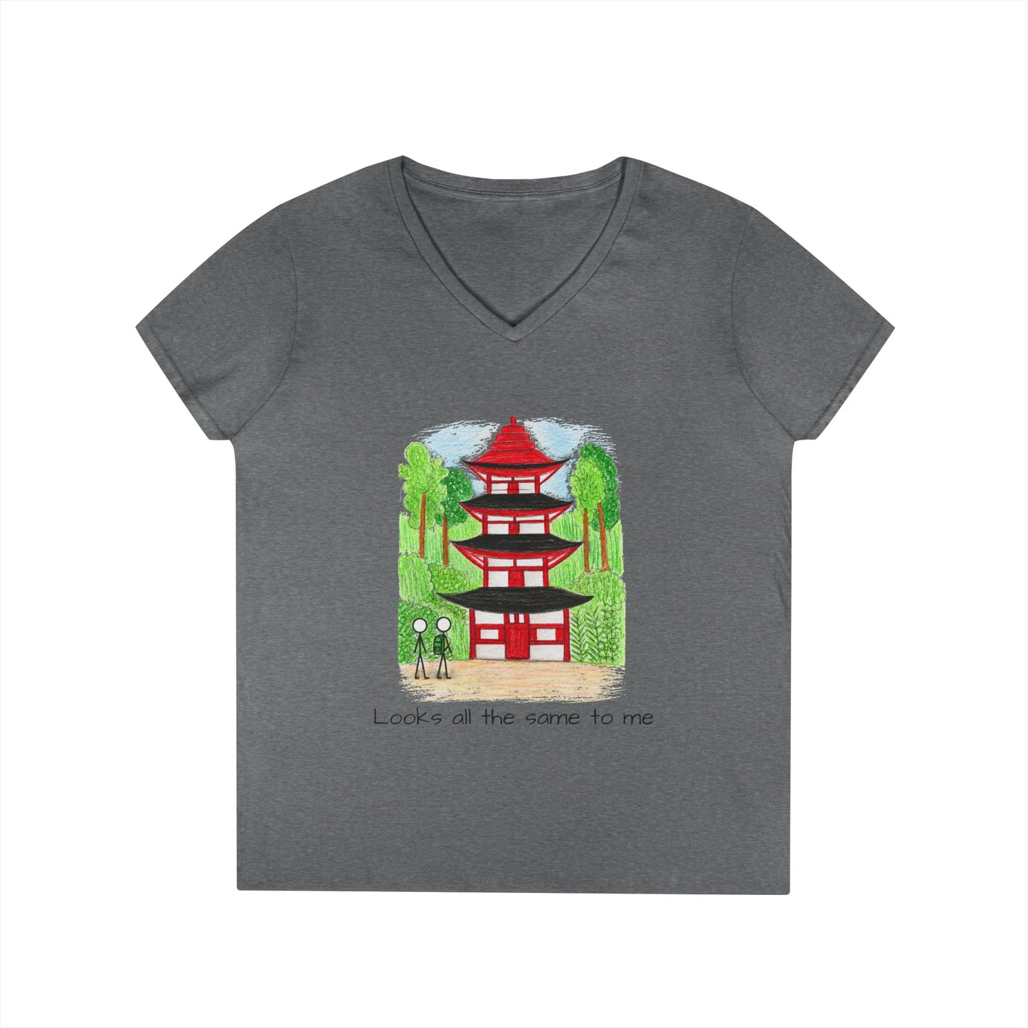 Pagoda in Japan V-Neck