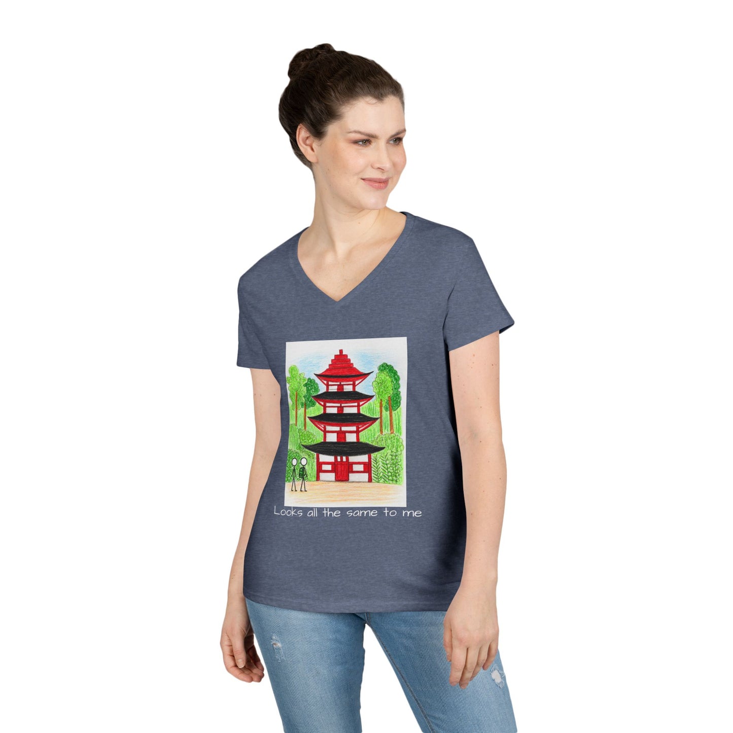 Pagoda in Japan V-Neck