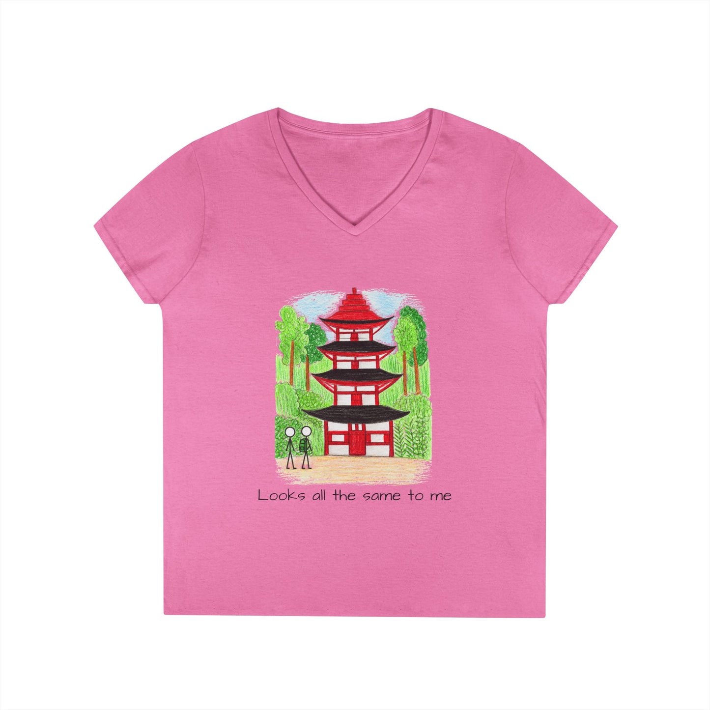 Pagoda in Japan V-Neck