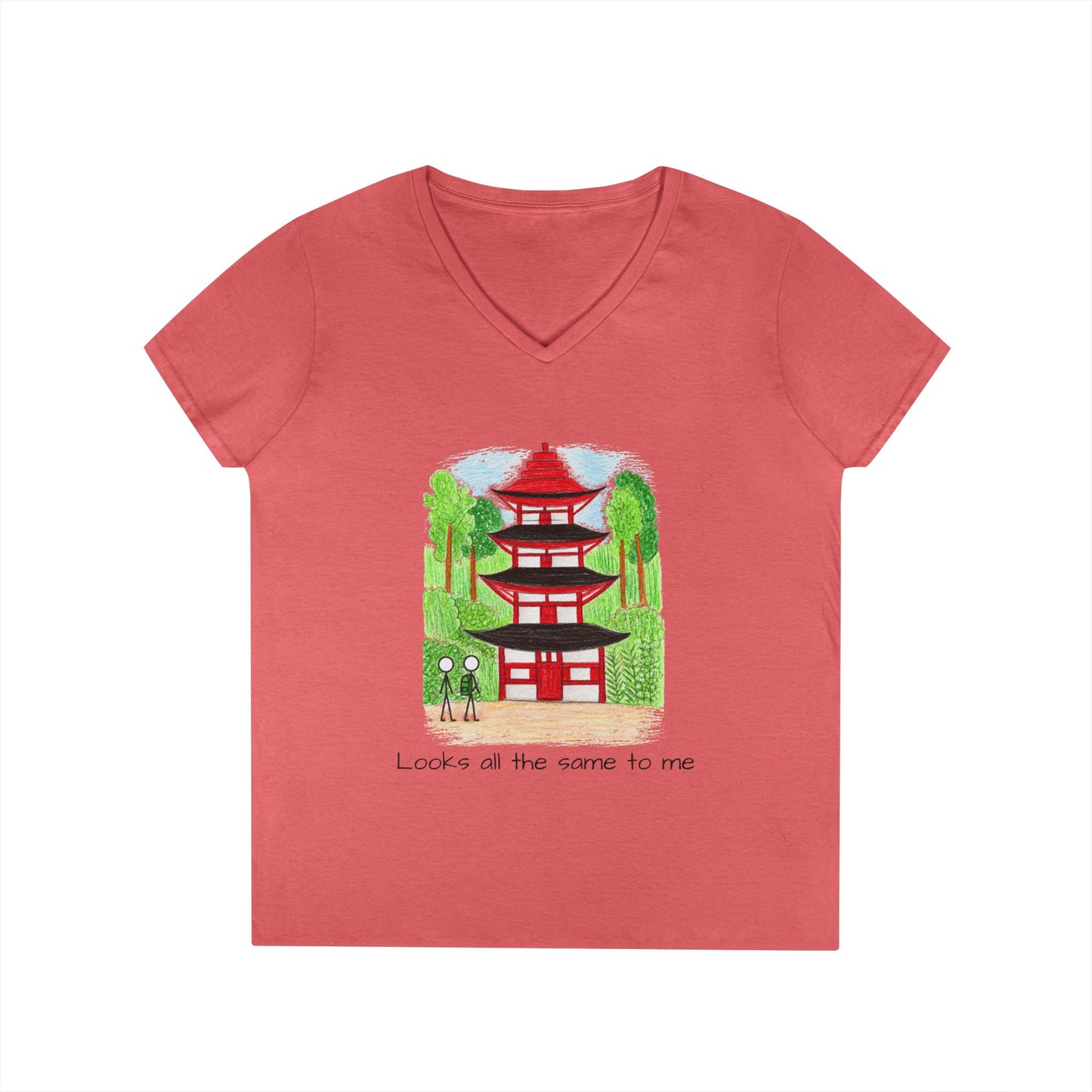Pagoda in Japan V-Neck