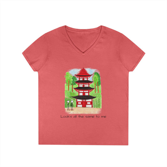 Pagoda in Japan V-Neck