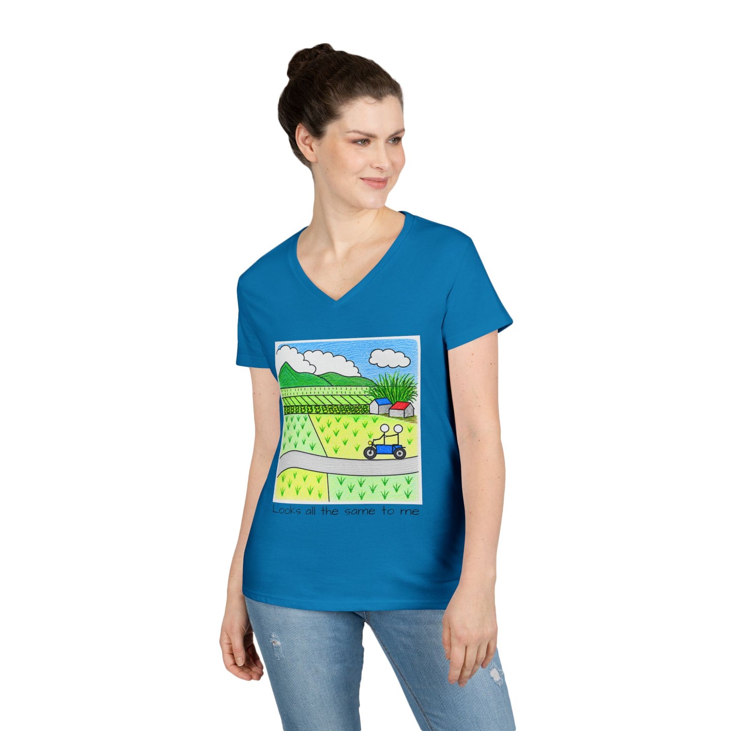 Rice Terraces in Bali V-Neck