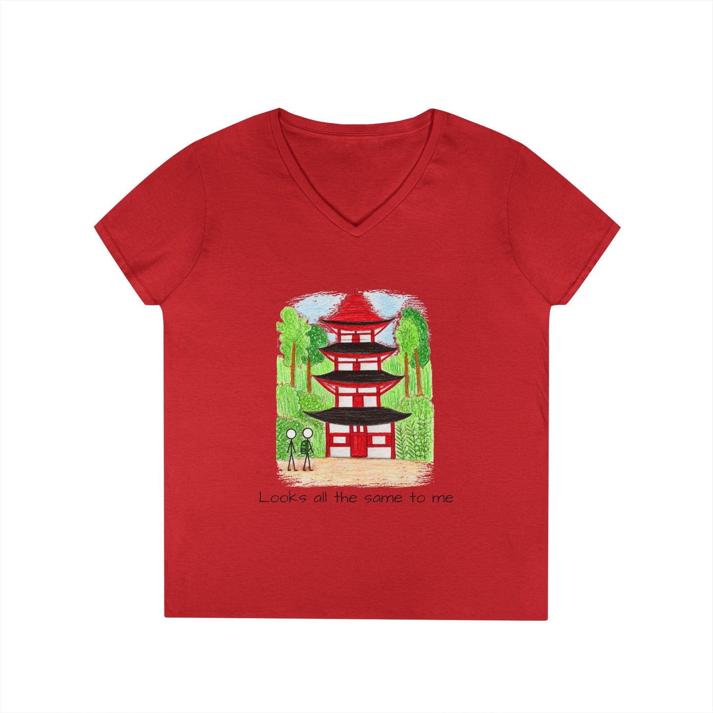 Pagoda in Japan V-Neck