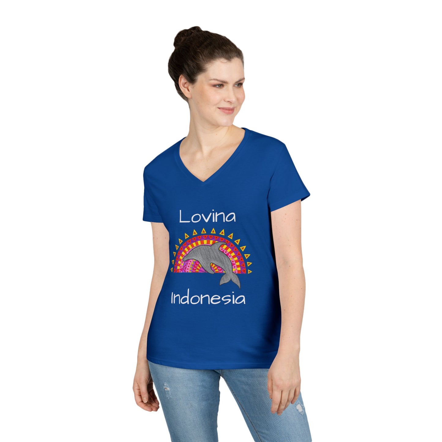 Lovina Dolphin V-Neck T-Shirt