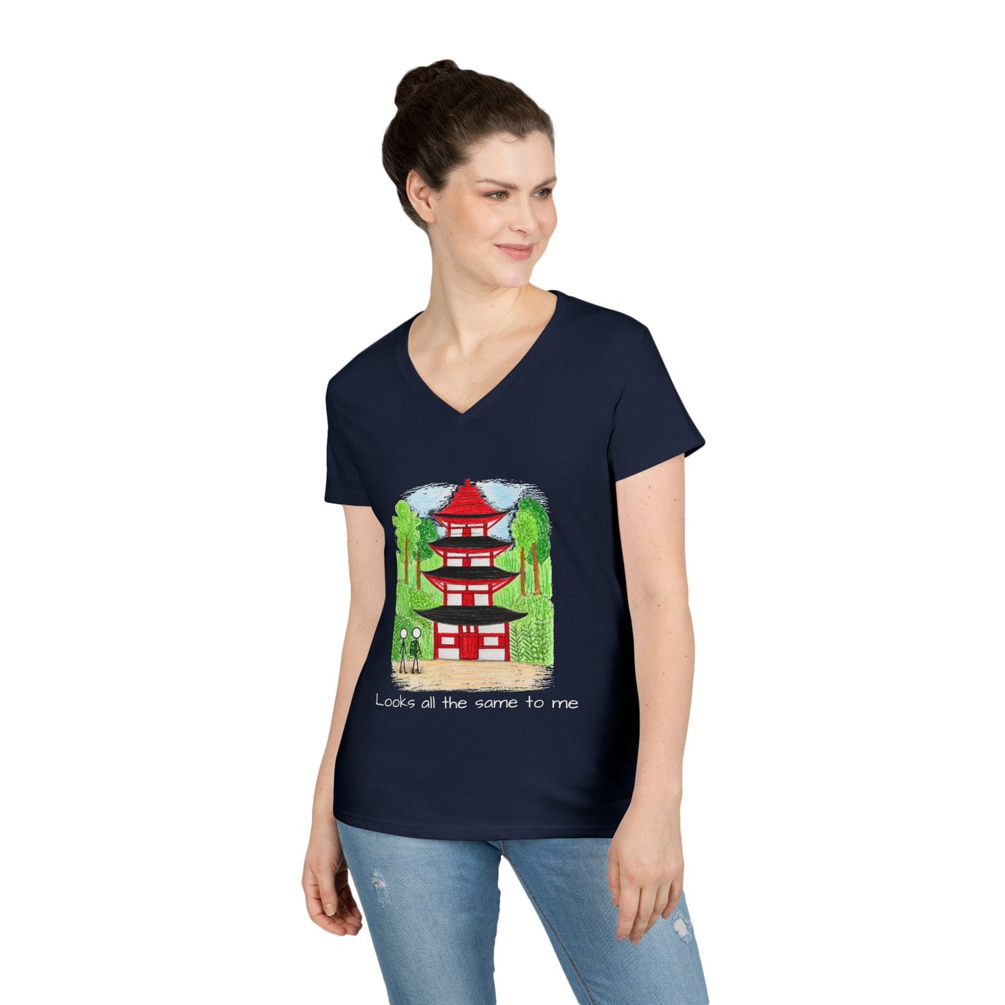 Pagoda in Japan V-Neck