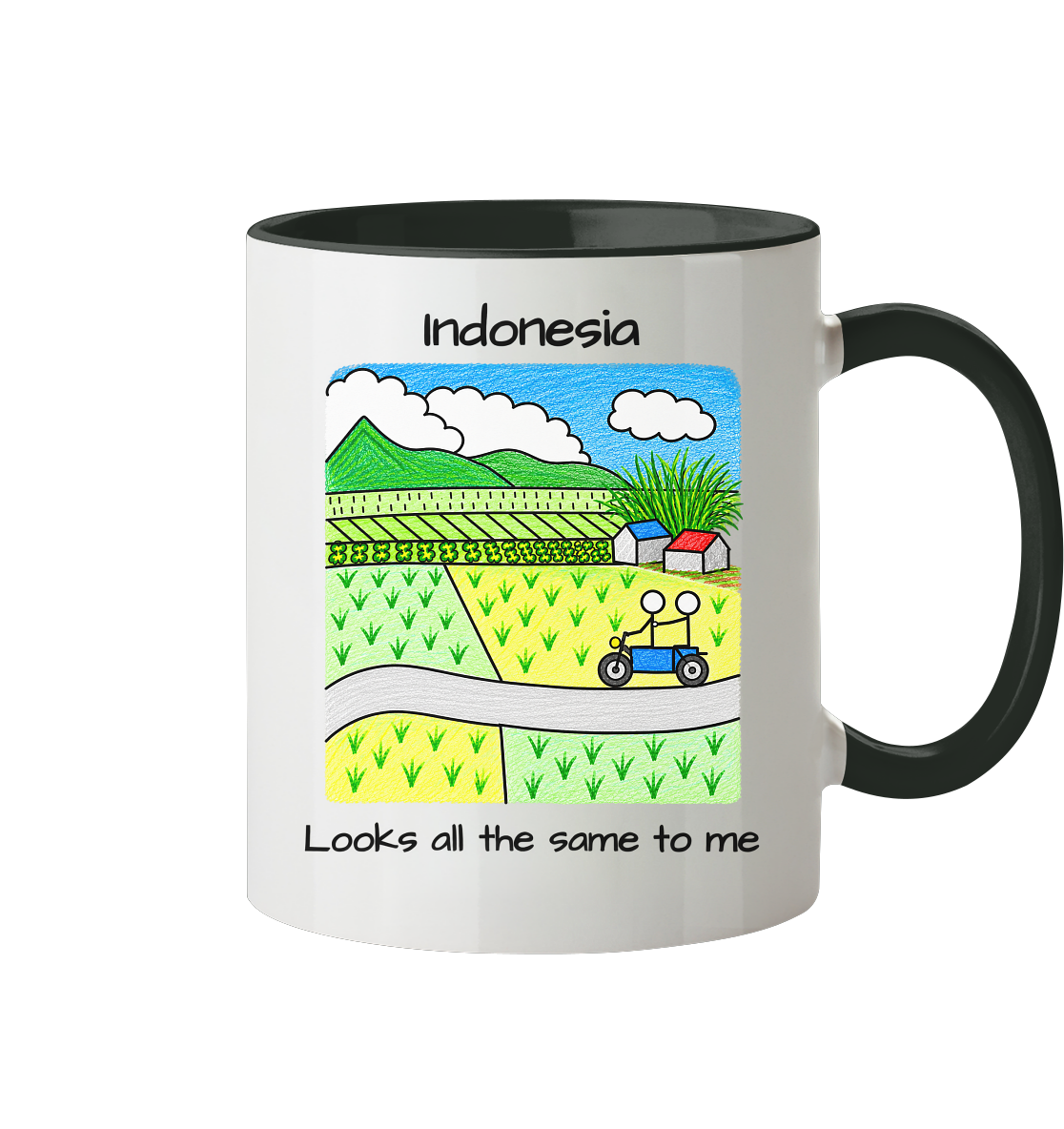 Bali Reisfelder - Tasse zweifarbig
