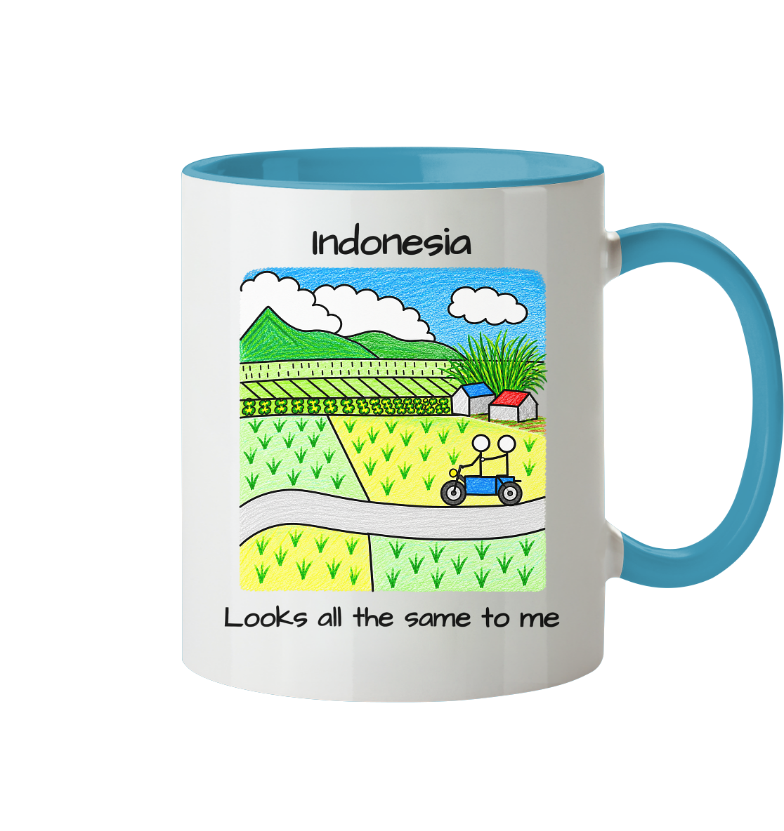 Bali Reisfelder - Tasse zweifarbig