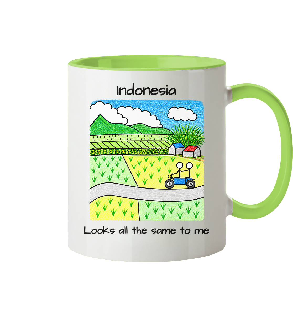 Bali Reisfelder - Tasse zweifarbig