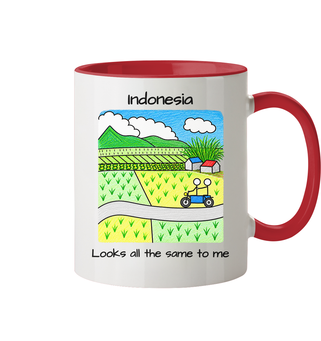 Bali Reisfelder - Tasse zweifarbig
