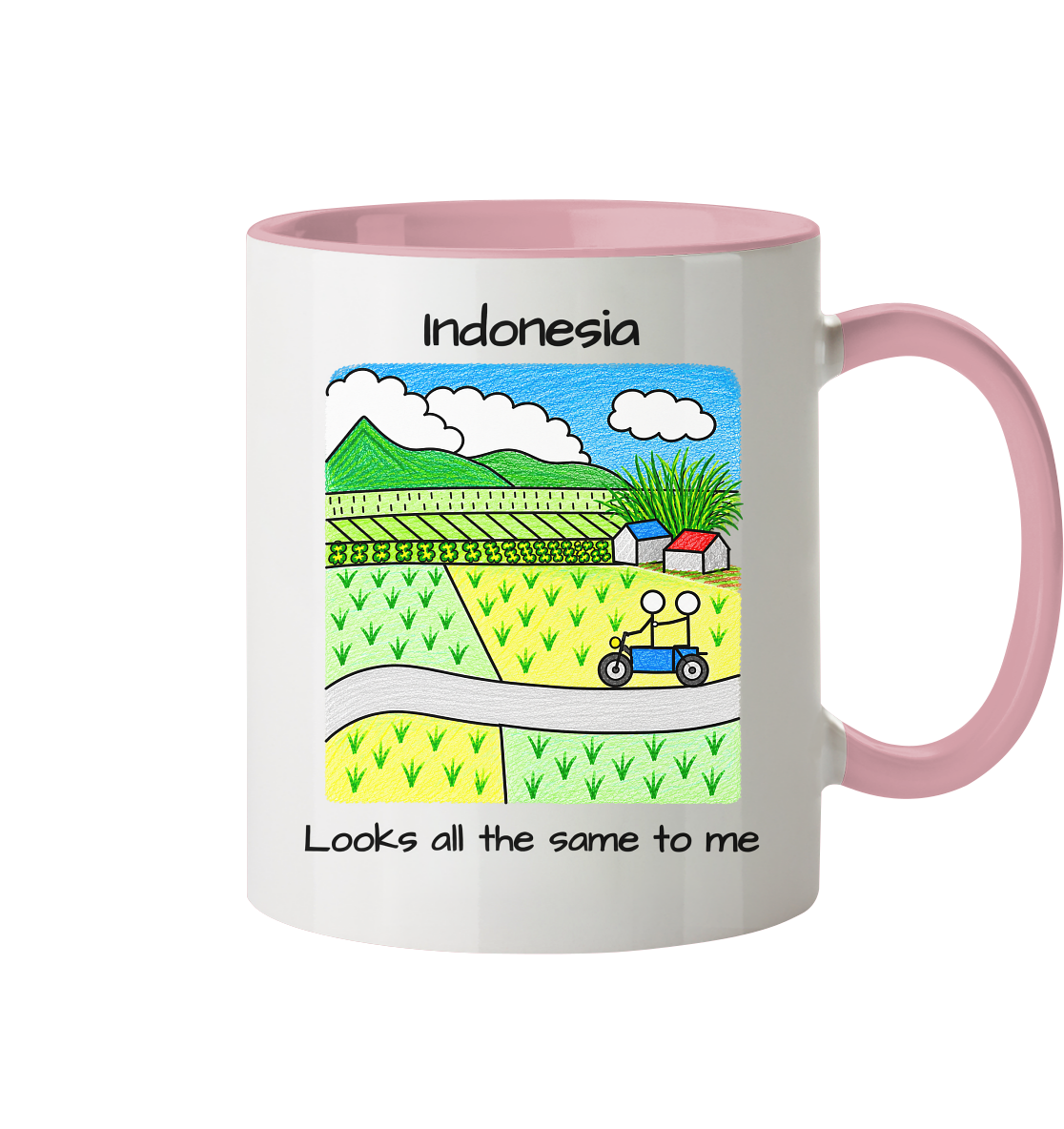 Bali Reisfelder - Tasse zweifarbig